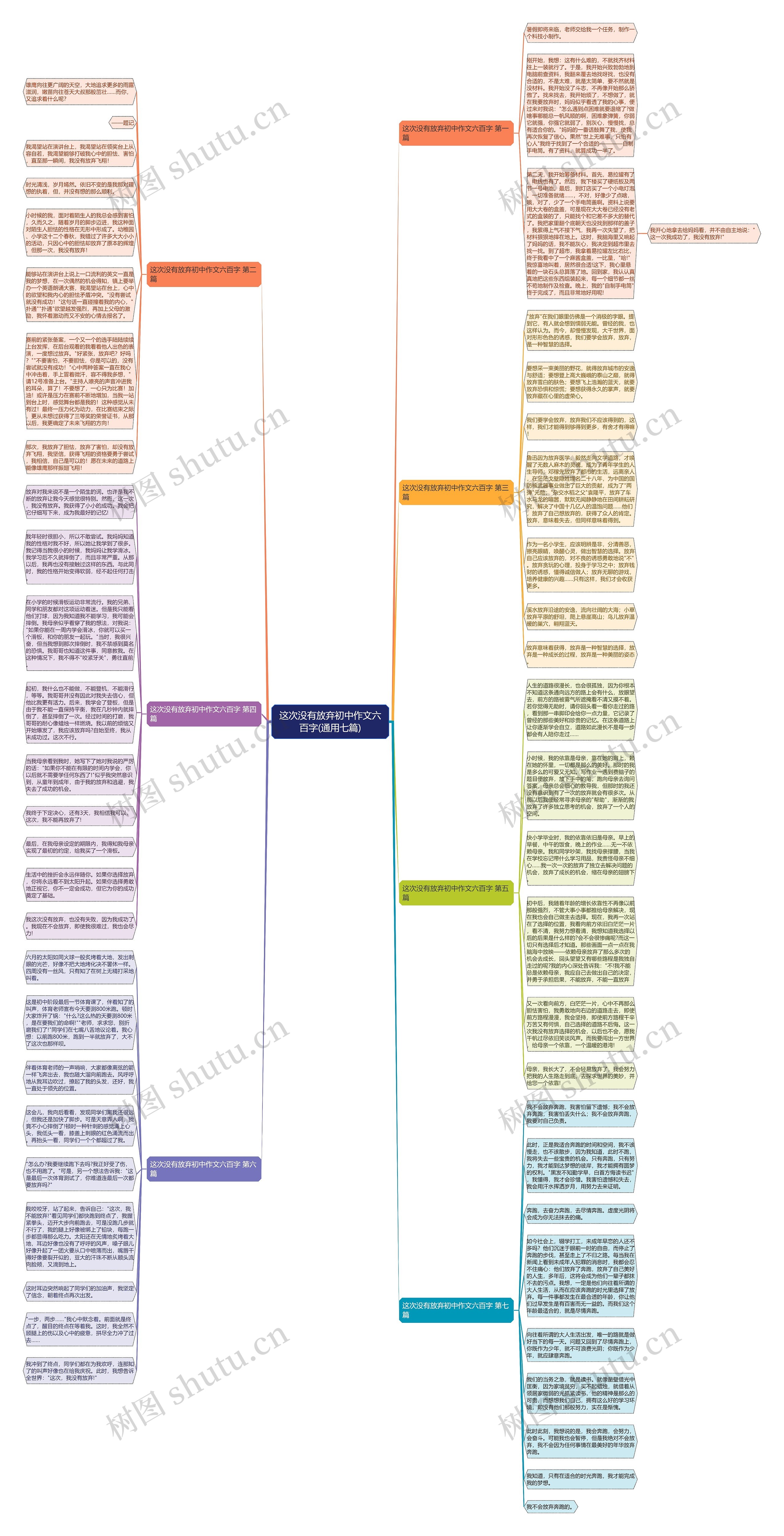 这次没有放弃初中作文六百字(通用七篇)思维导图