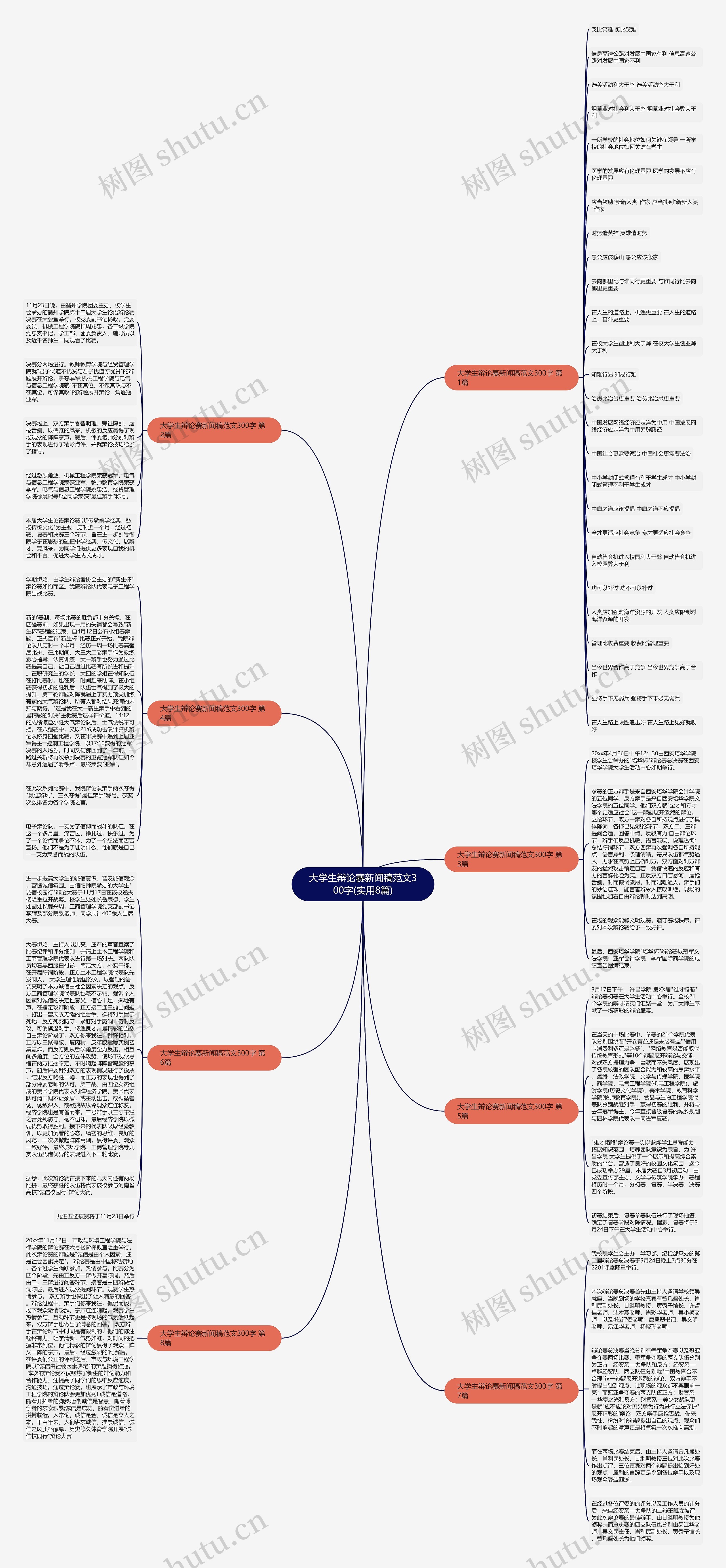 大学生辩论赛新闻稿范文300字(实用8篇)思维导图