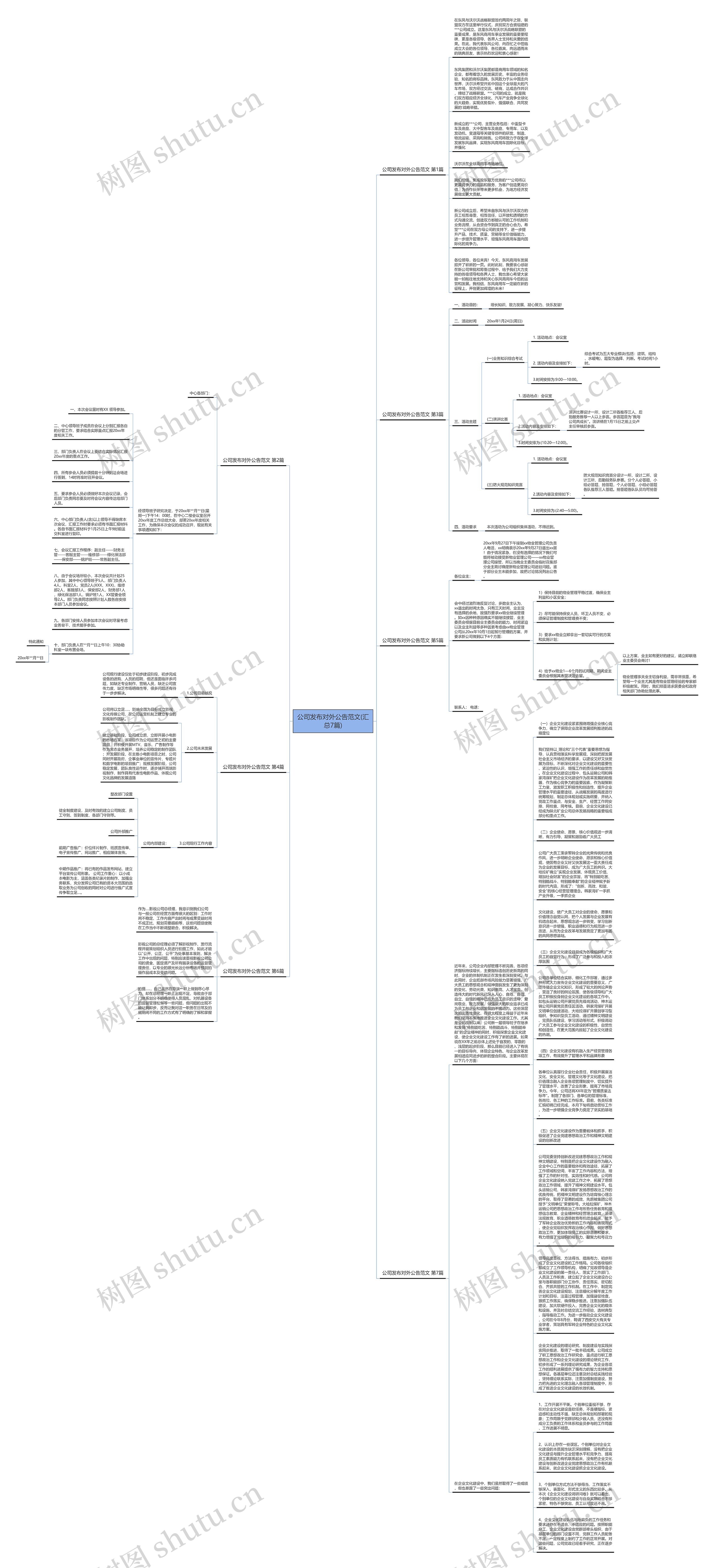 公司发布对外公告范文(汇总7篇)思维导图