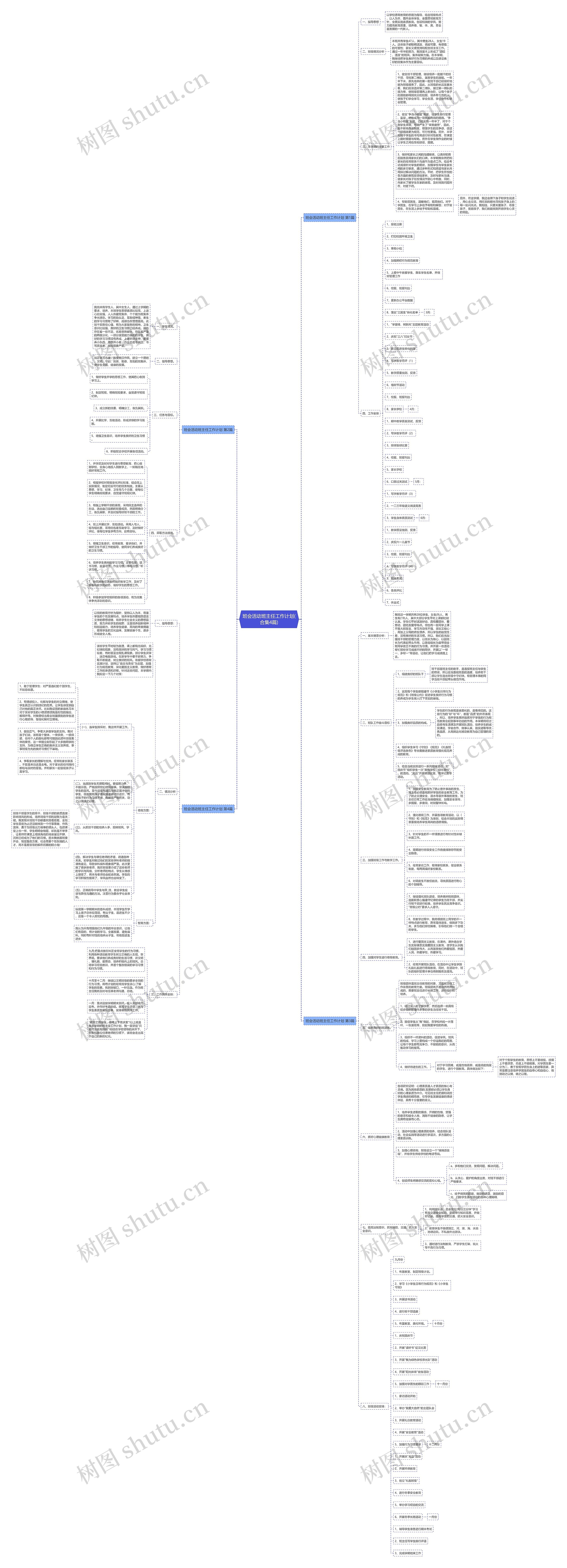 班会活动班主任工作计划(合集4篇)思维导图