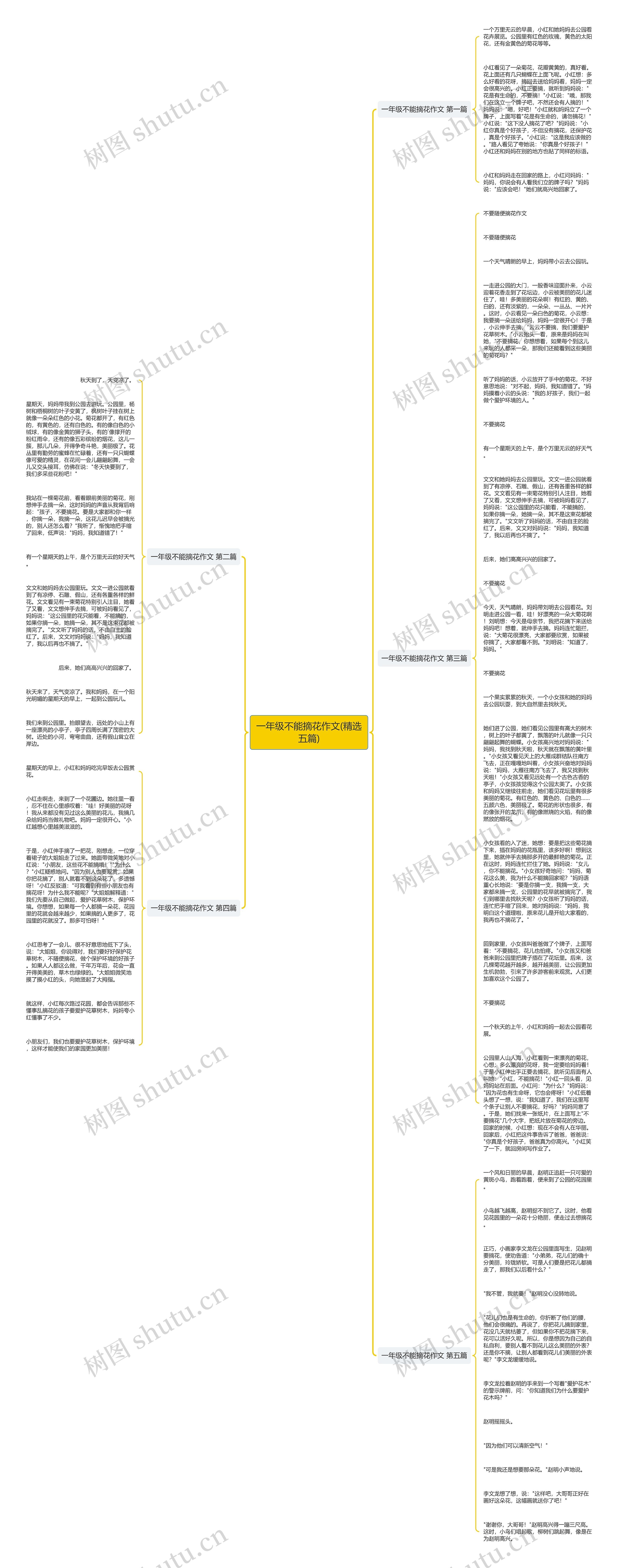 一年级不能摘花作文(精选五篇)思维导图