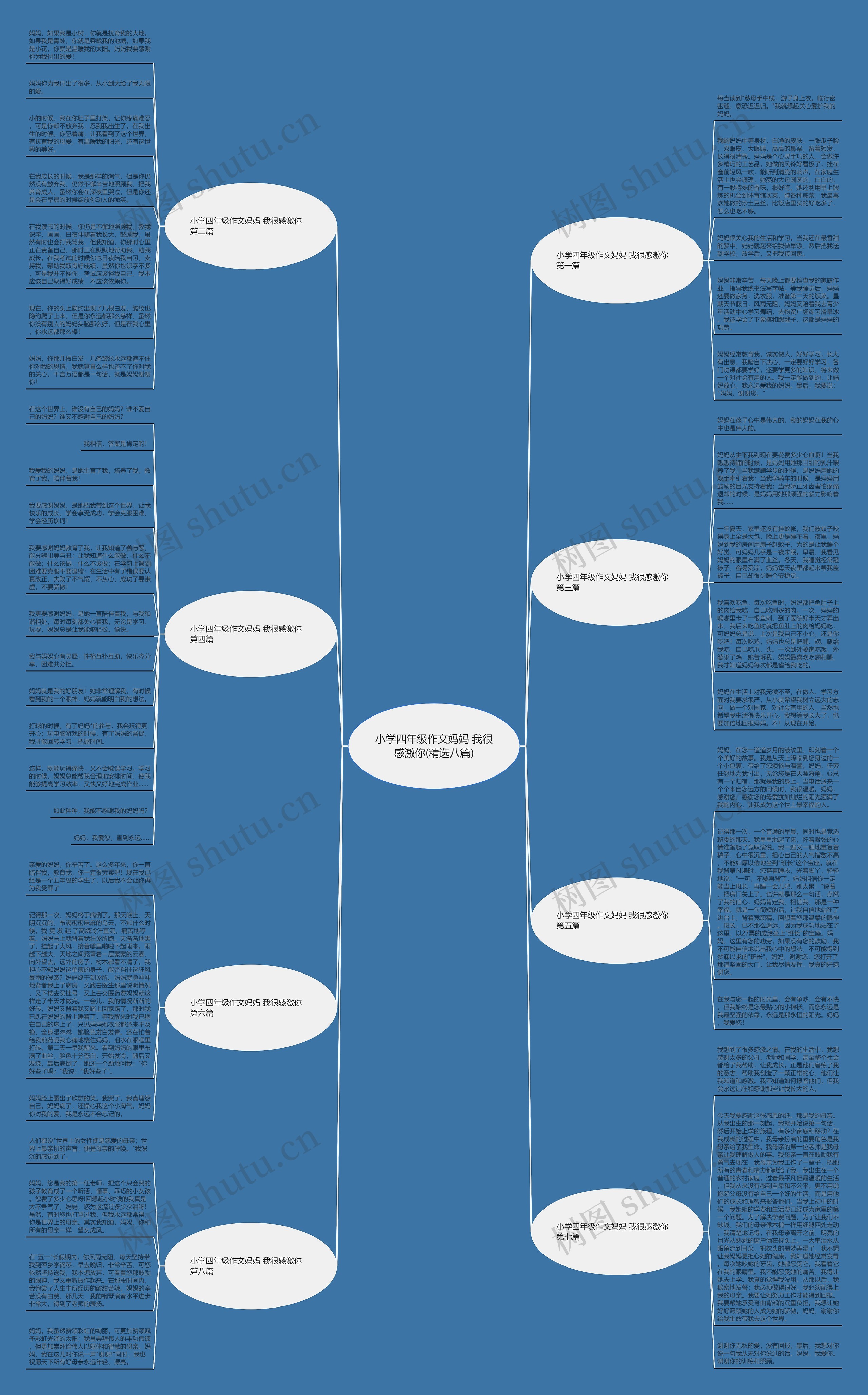 小学四年级作文妈妈 我很感激你(精选八篇)思维导图
