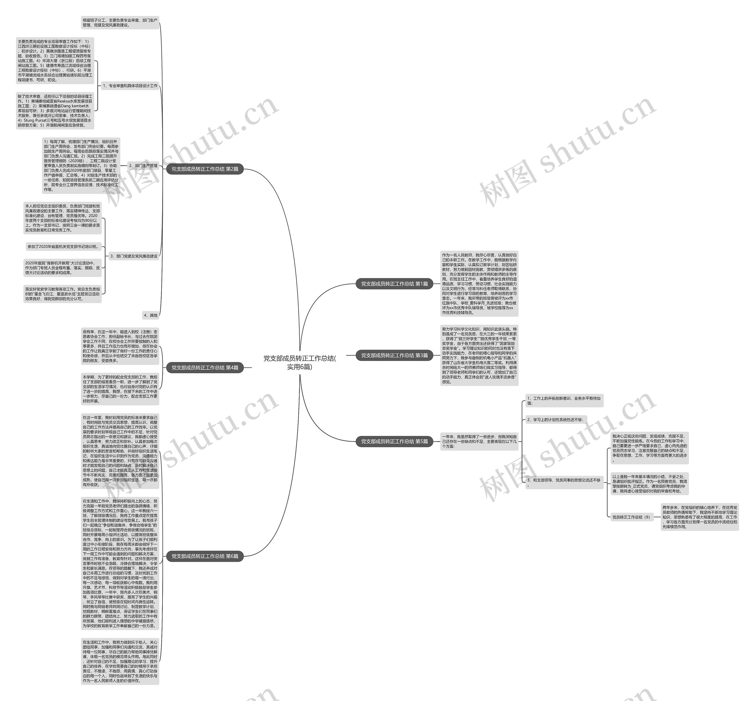 党支部成员转正工作总结(实用6篇)思维导图