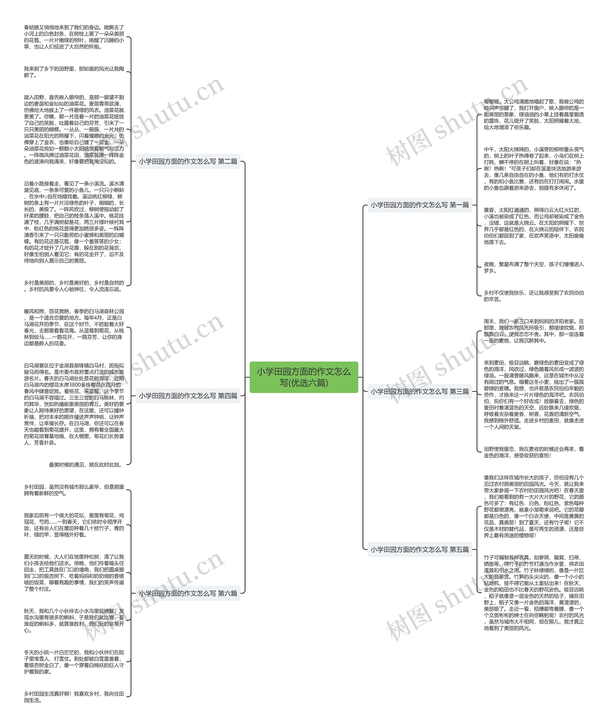 小学田园方面的作文怎么写(优选六篇)思维导图