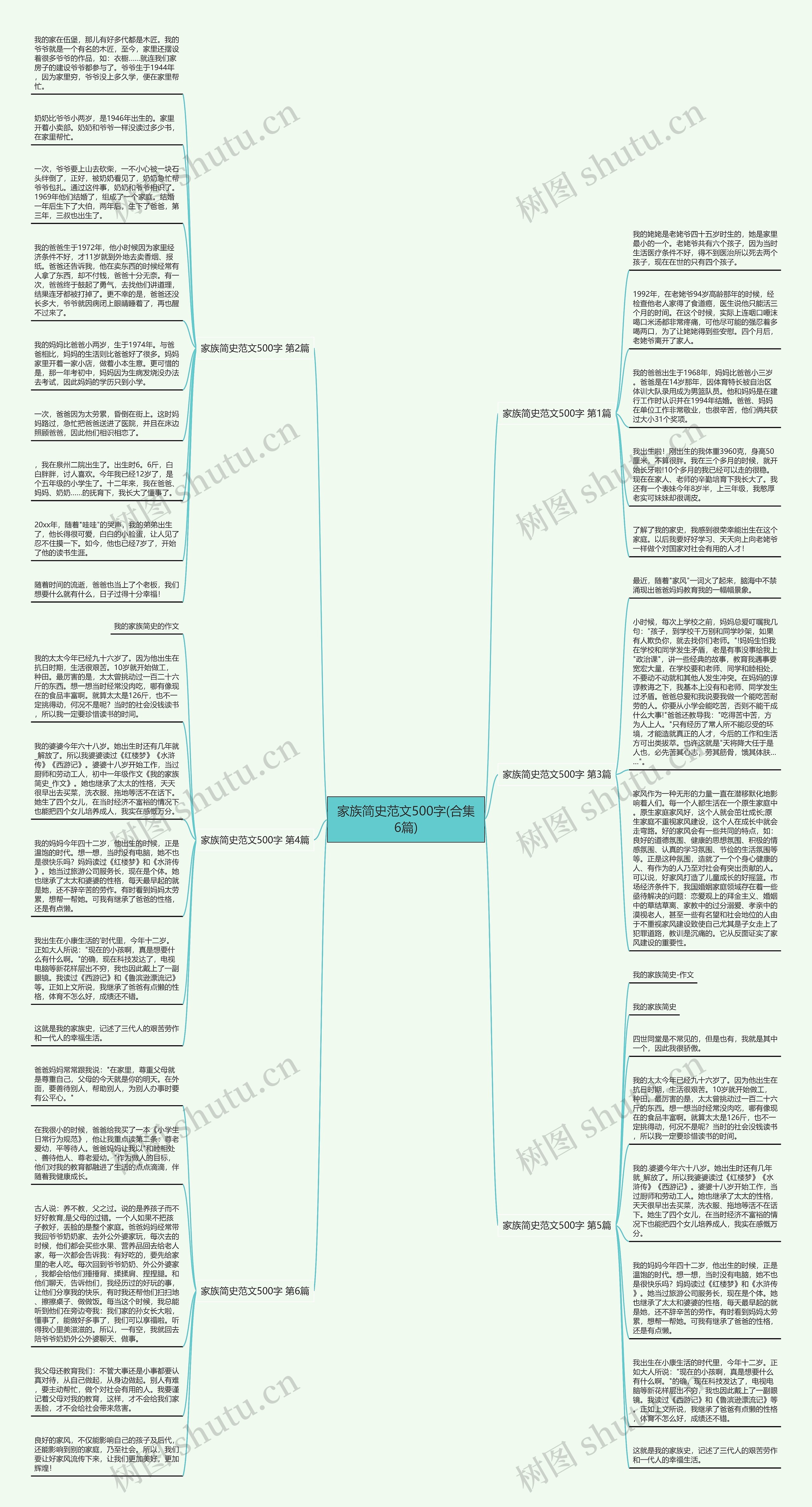 家族简史范文500字(合集6篇)思维导图