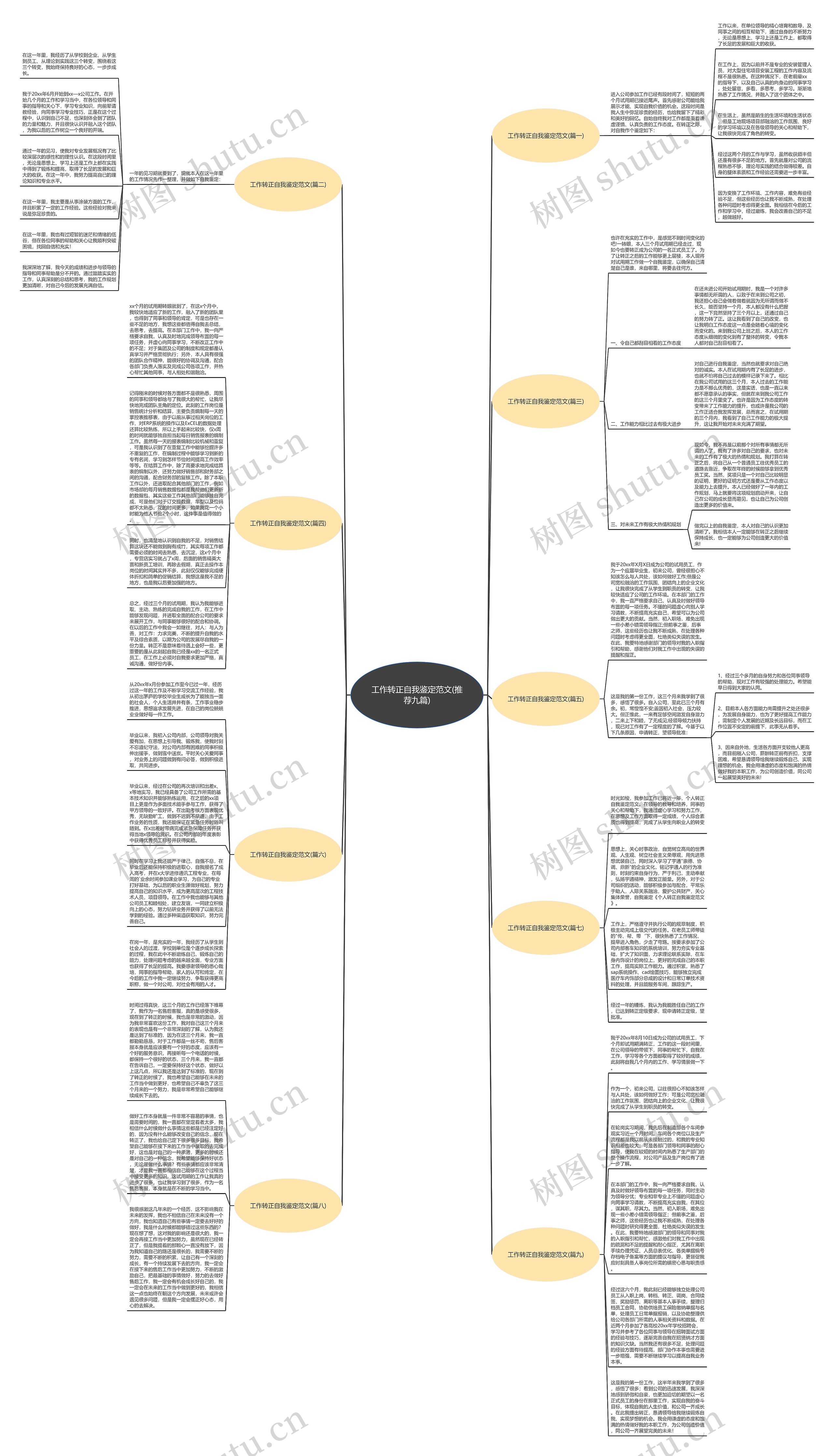 工作转正自我鉴定范文(推荐九篇)思维导图