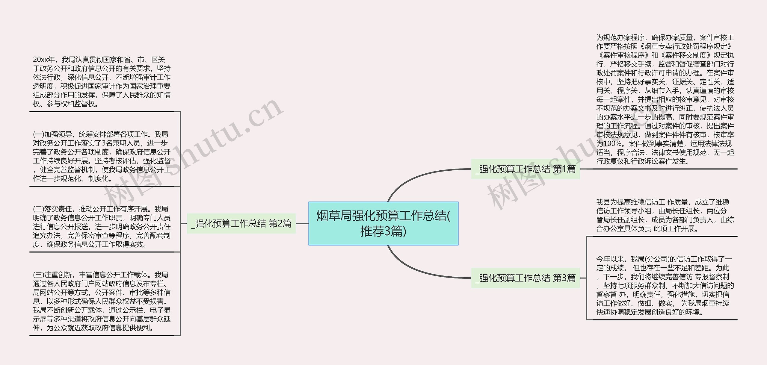 烟草局强化预算工作总结(推荐3篇)思维导图