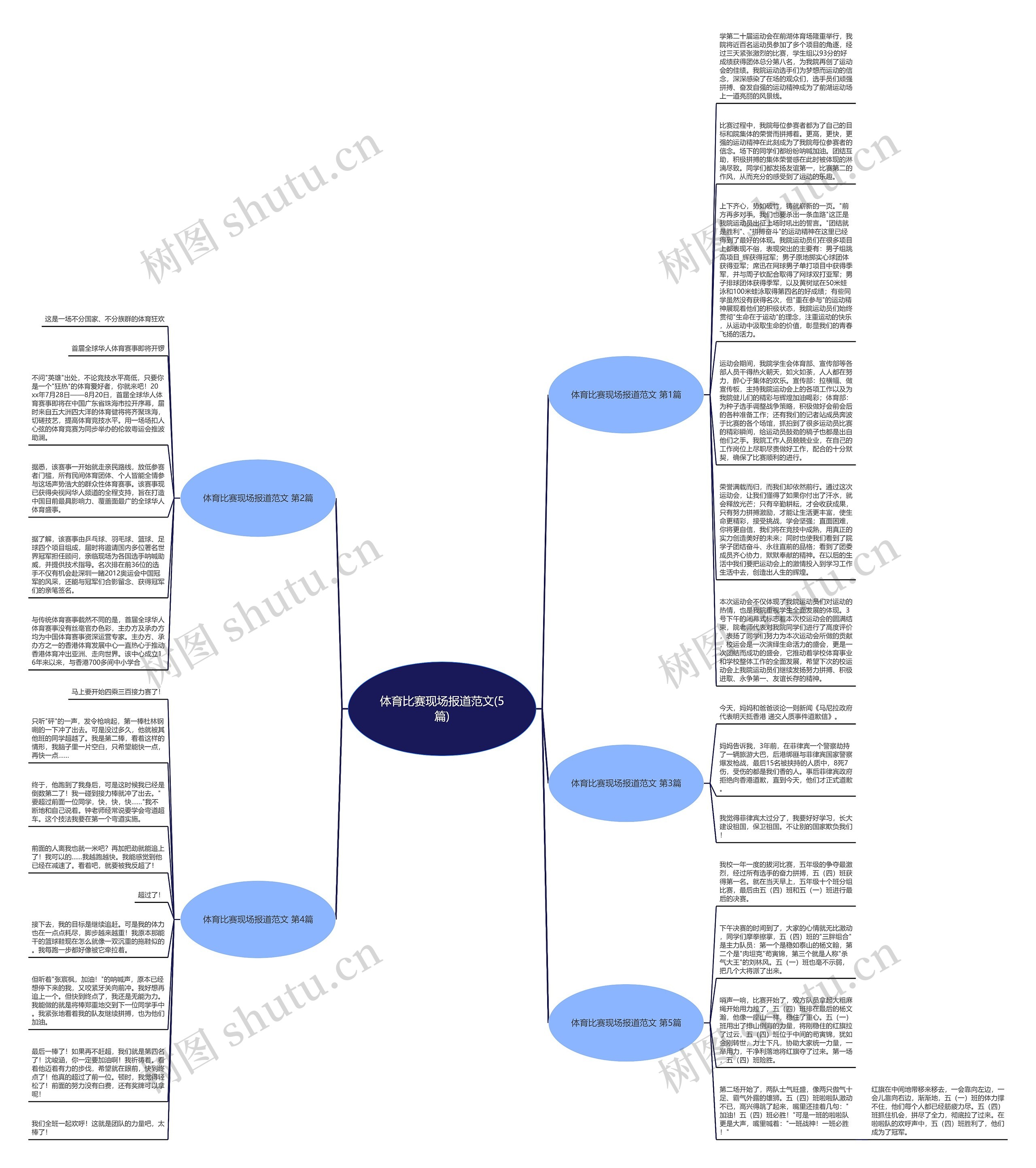 体育比赛现场报道范文(5篇)思维导图