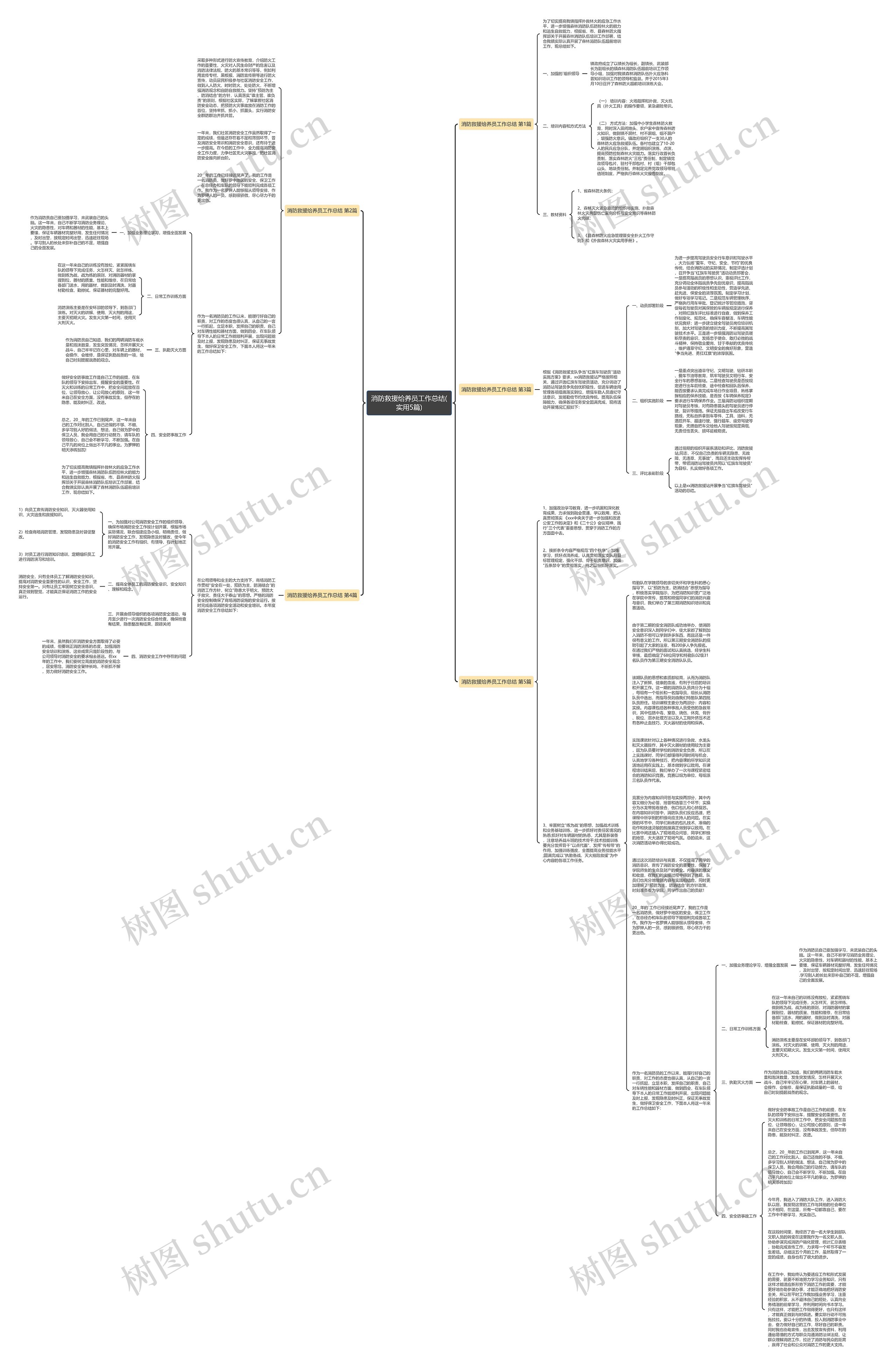 消防救援给养员工作总结(实用5篇)思维导图