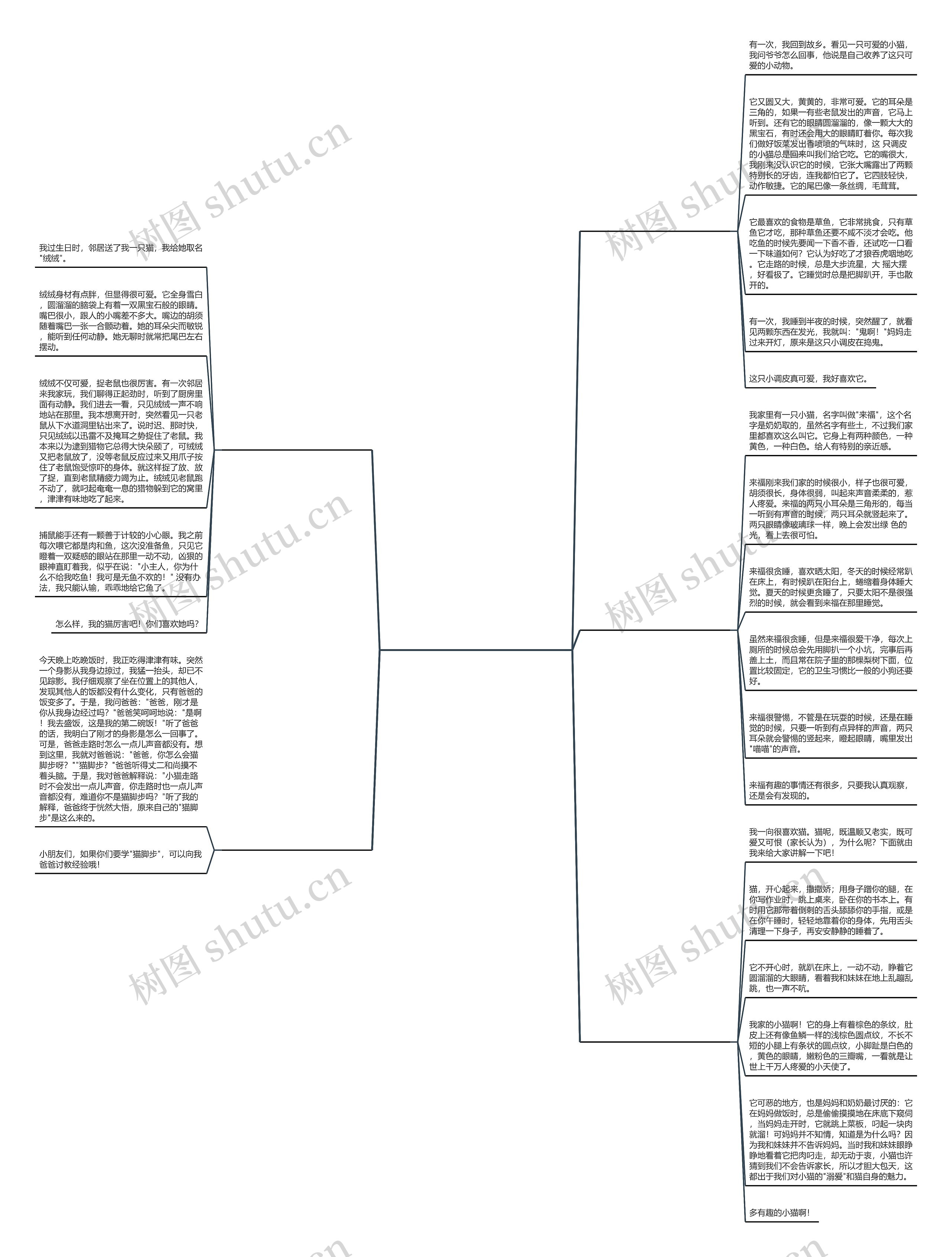 我们家的小猫咪作文版(优选五篇)思维导图