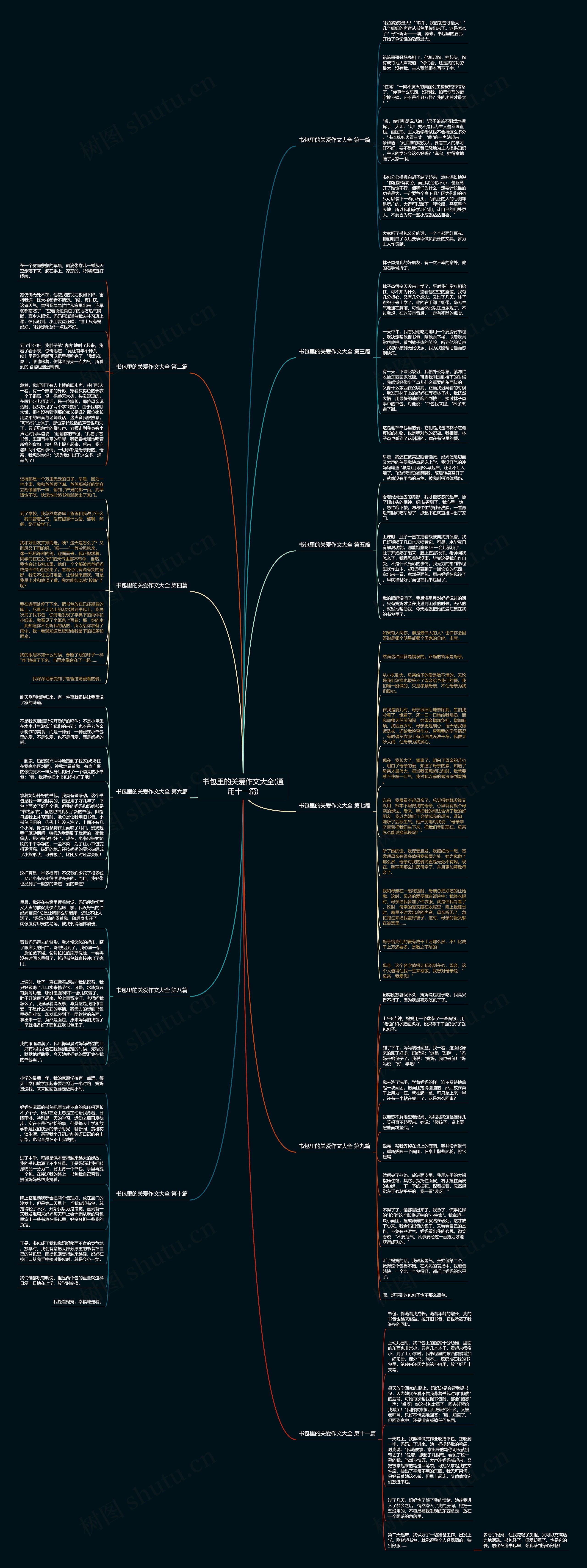 书包里的关爱作文大全(通用十一篇)思维导图