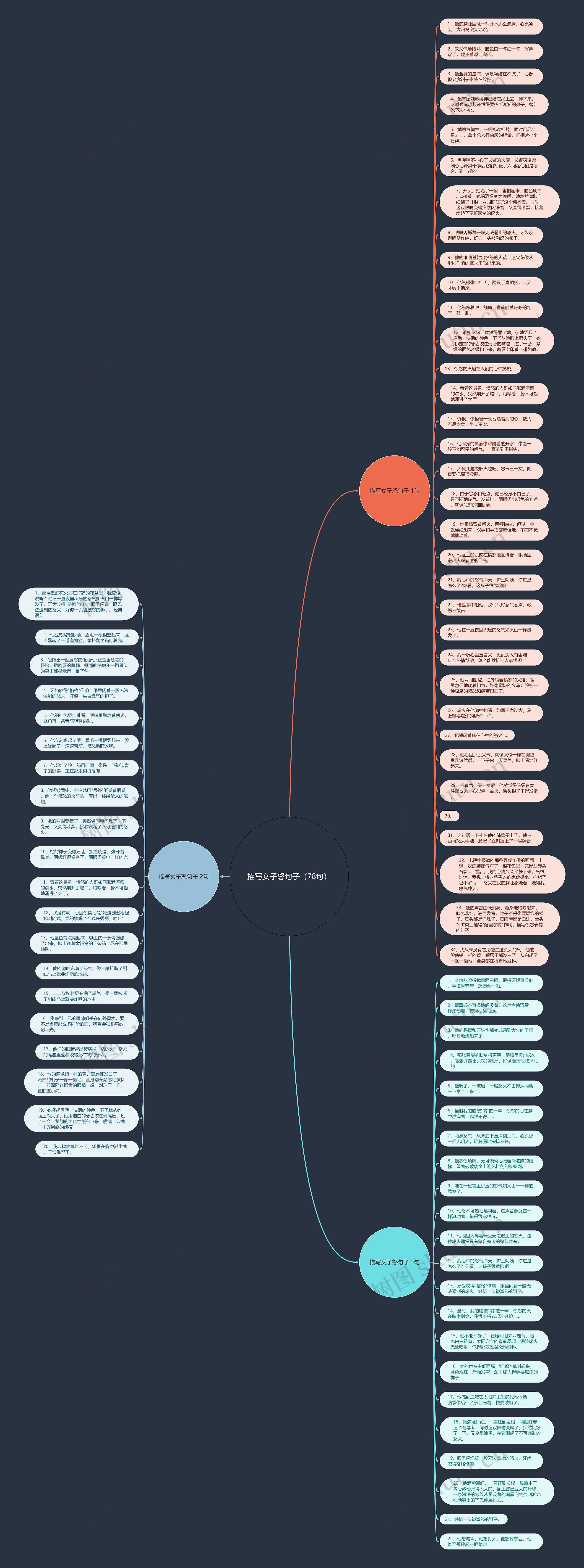 描写女子怒句子（78句）思维导图