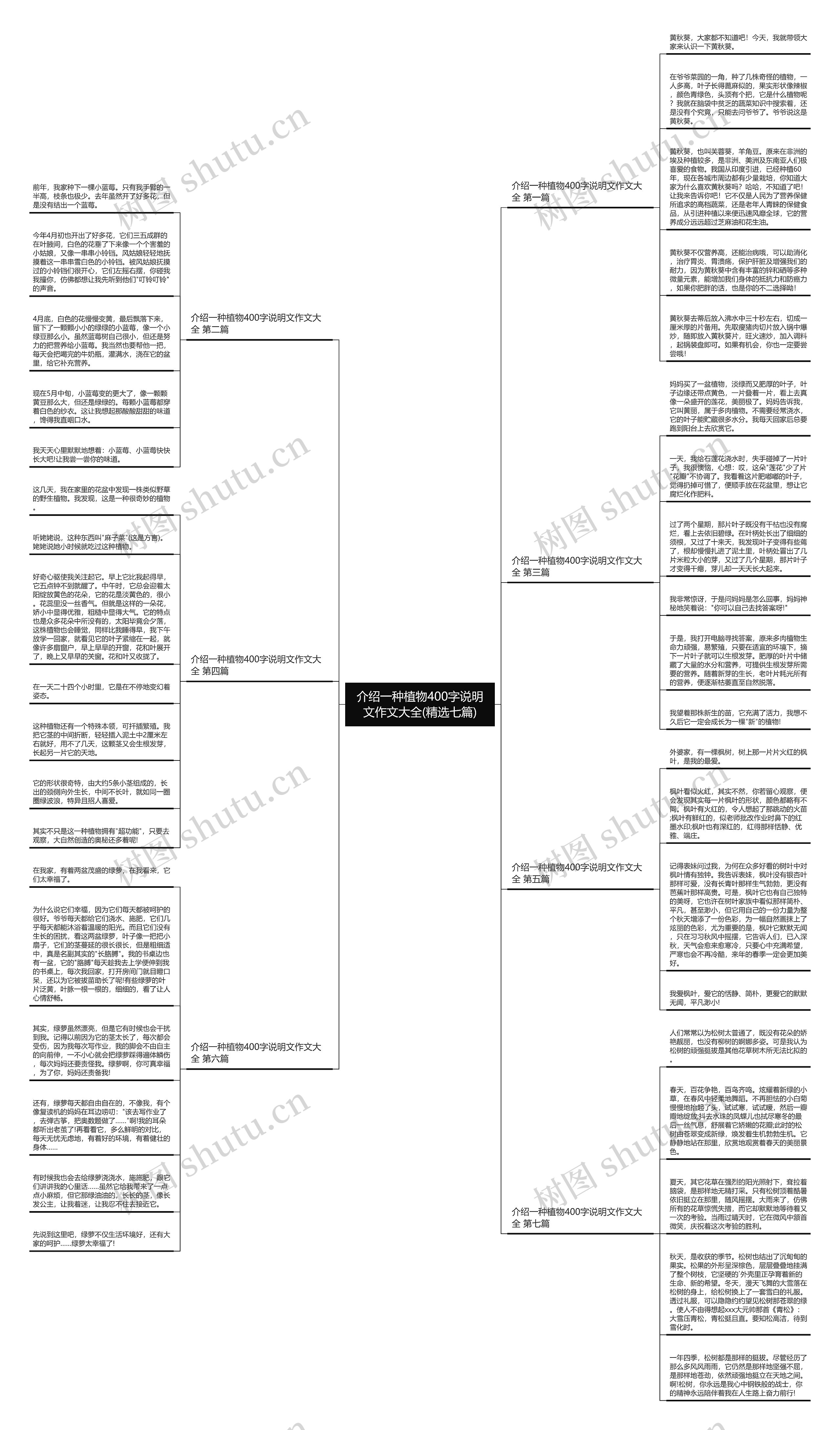 介绍一种植物400字说明文作文大全(精选七篇)思维导图