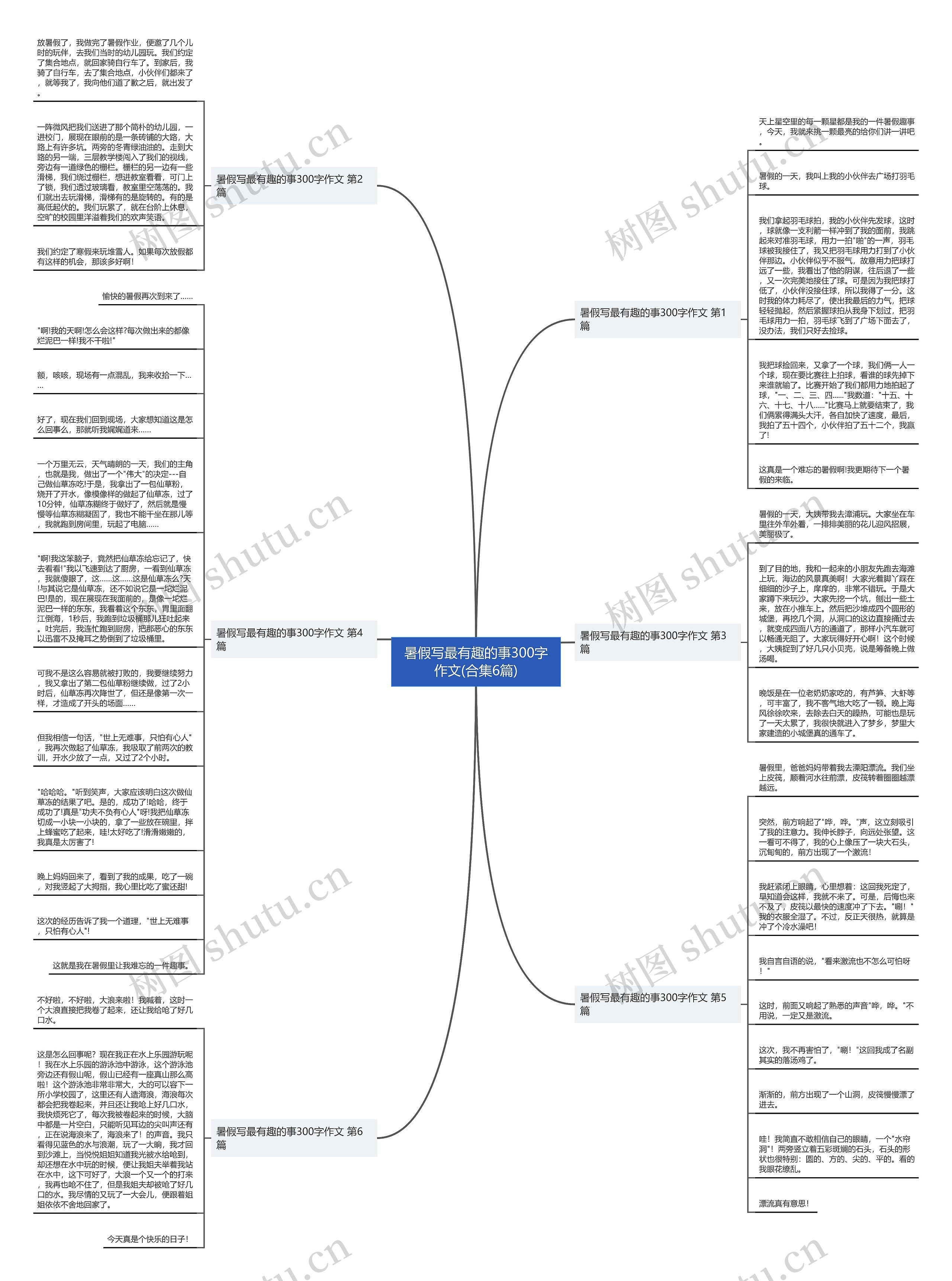 暑假写最有趣的事300字作文(合集6篇)思维导图