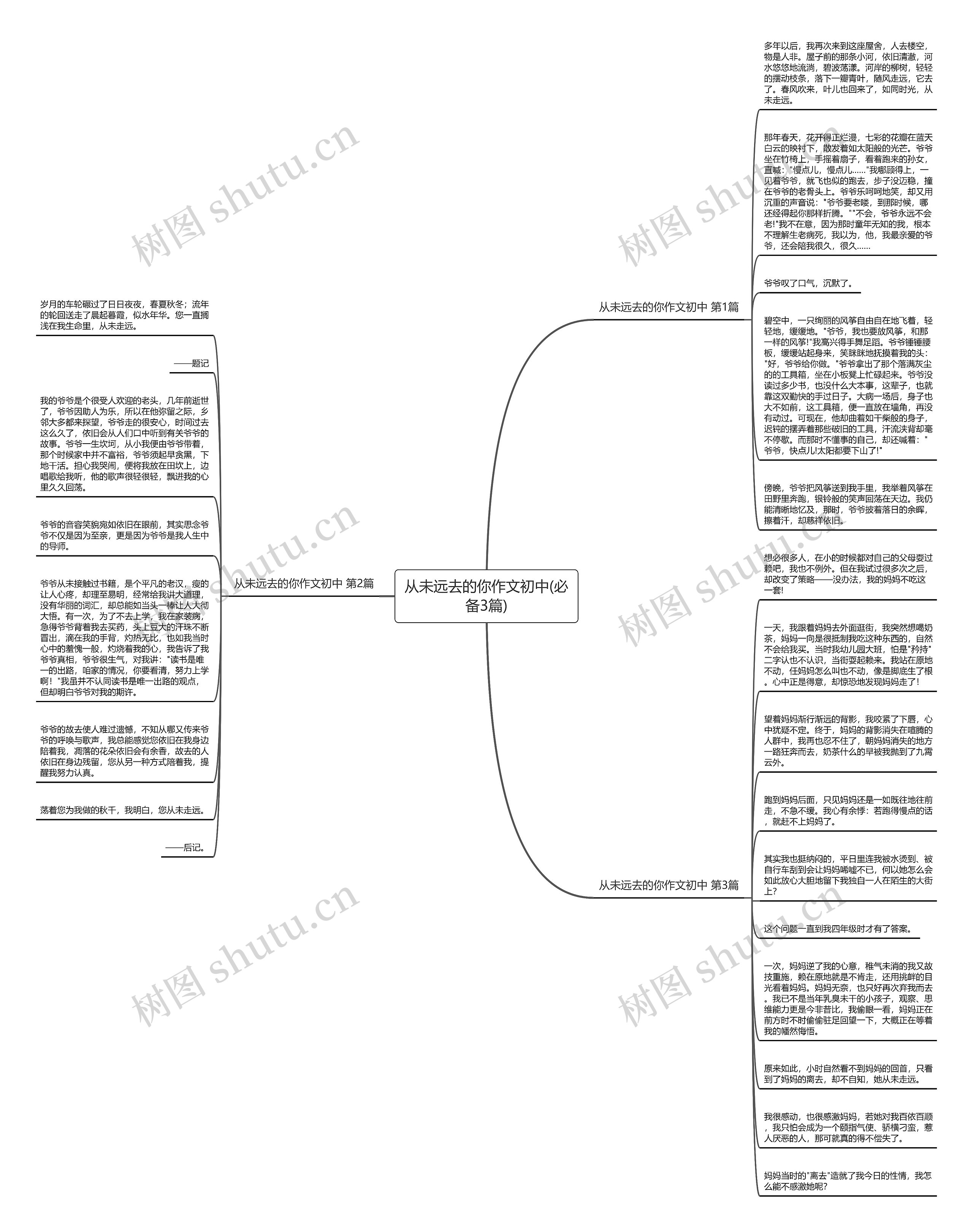 从未远去的你作文初中(必备3篇)思维导图