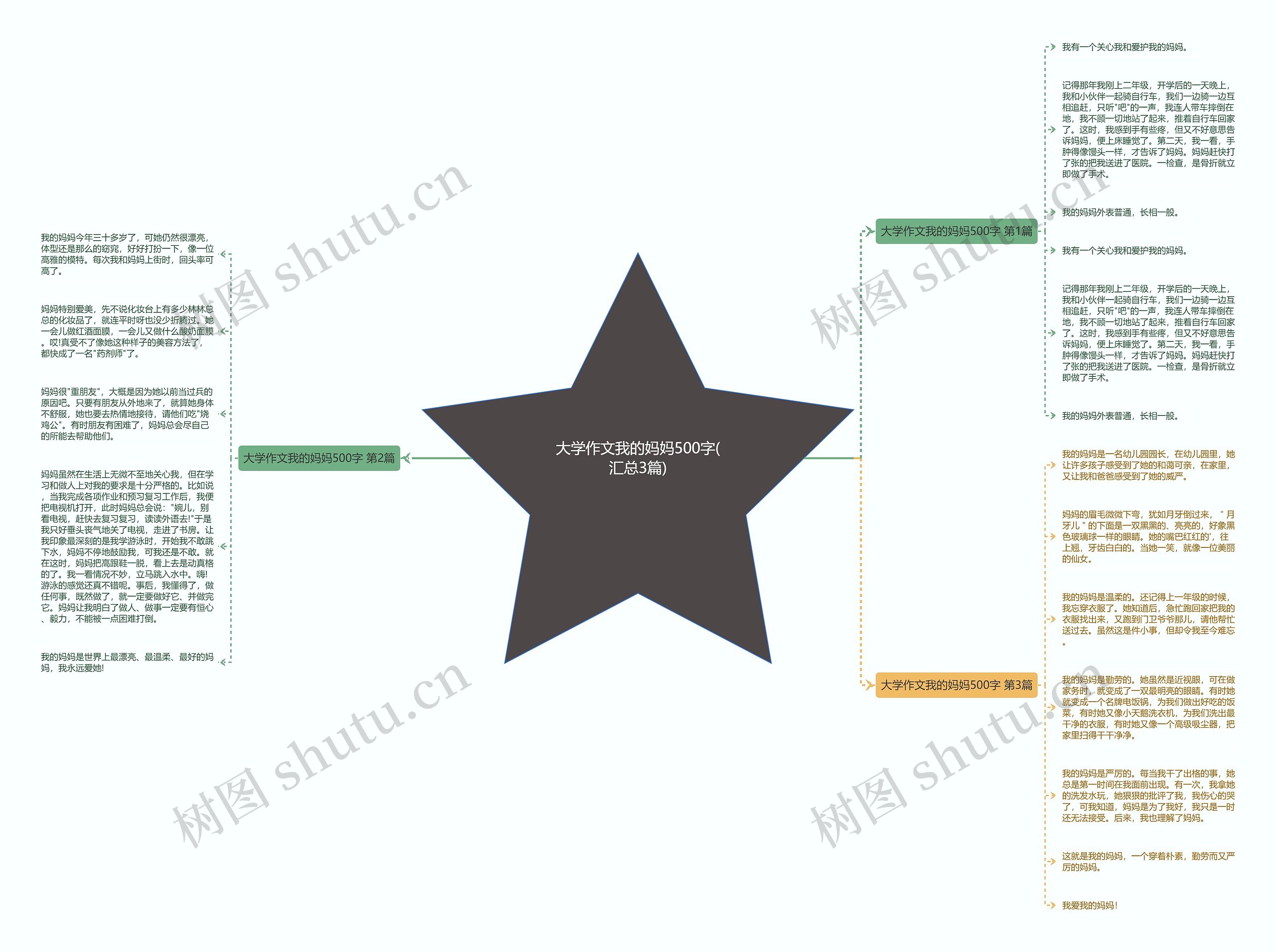 大学作文我的妈妈500字(汇总3篇)思维导图