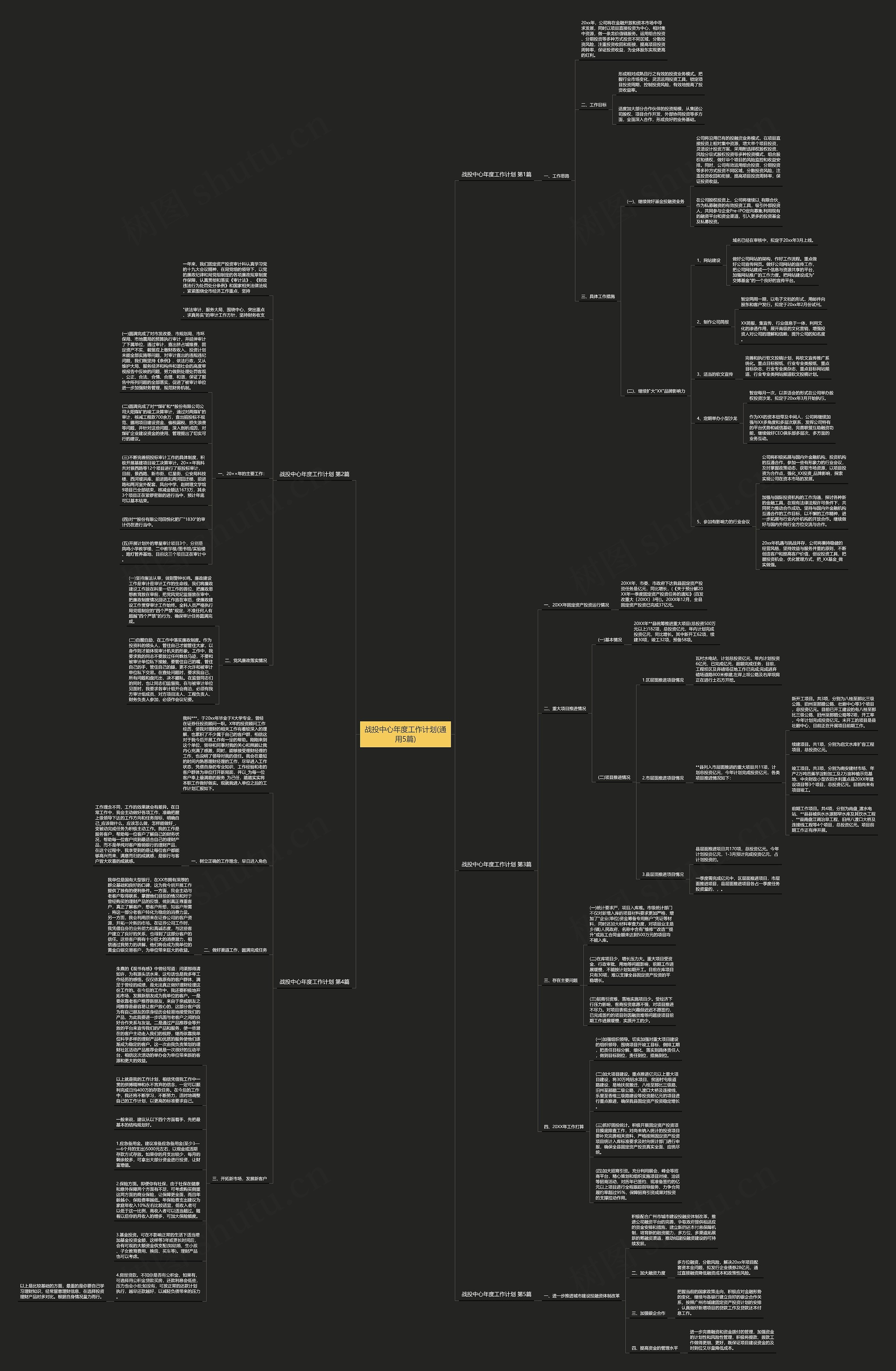 战投中心年度工作计划(通用5篇)思维导图