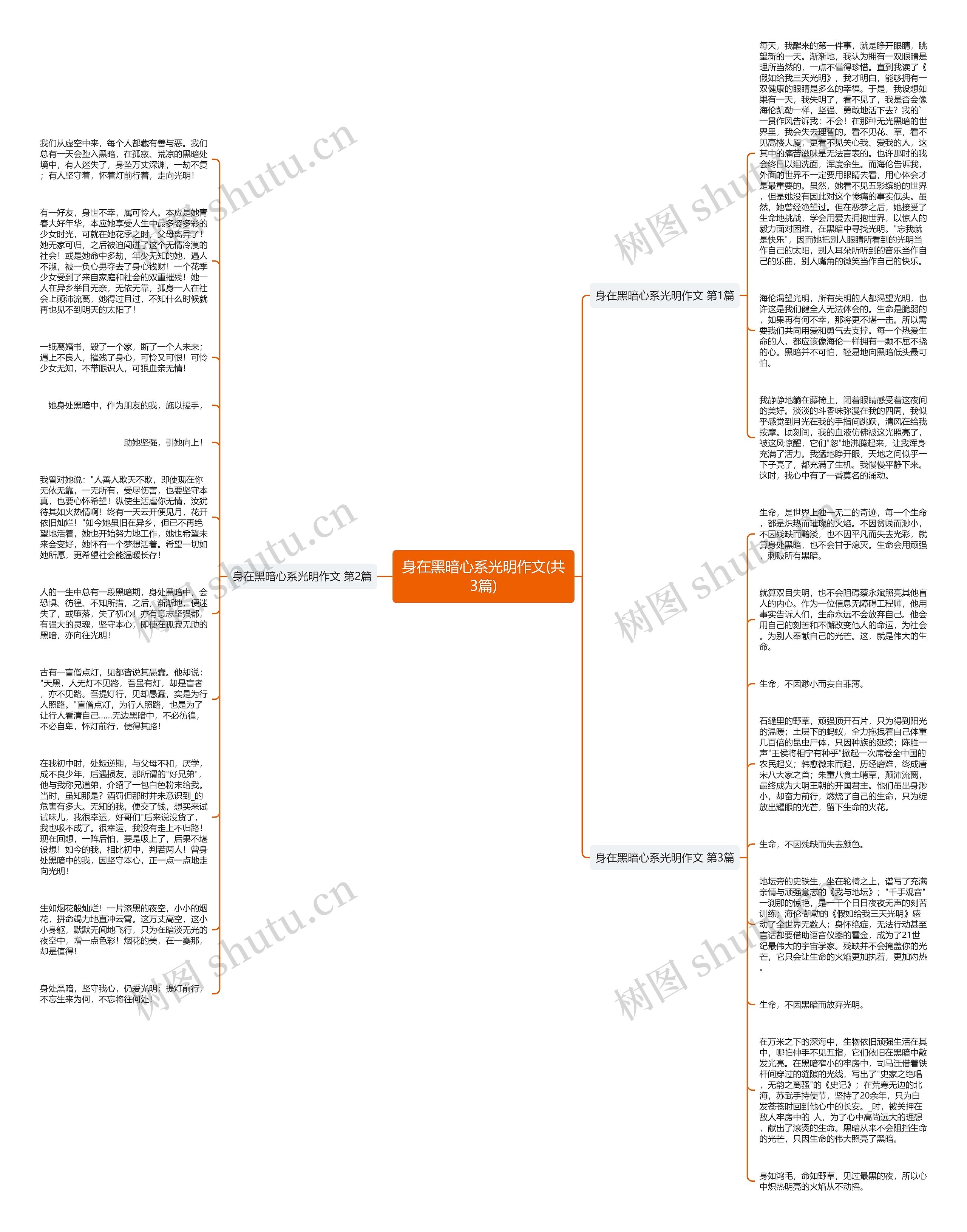 身在黑暗心系光明作文(共3篇)思维导图