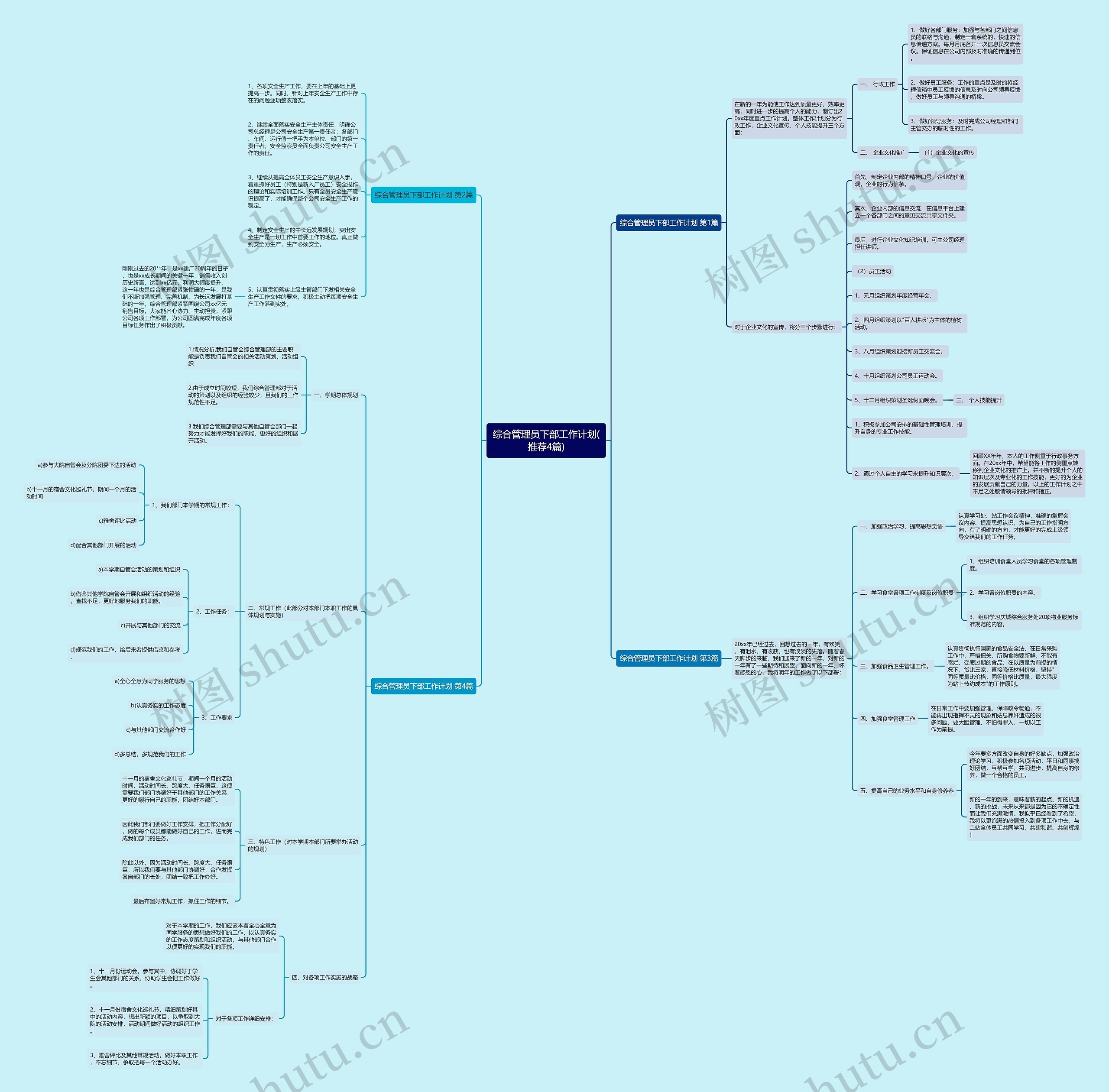 综合管理员下部工作计划(推荐4篇)思维导图