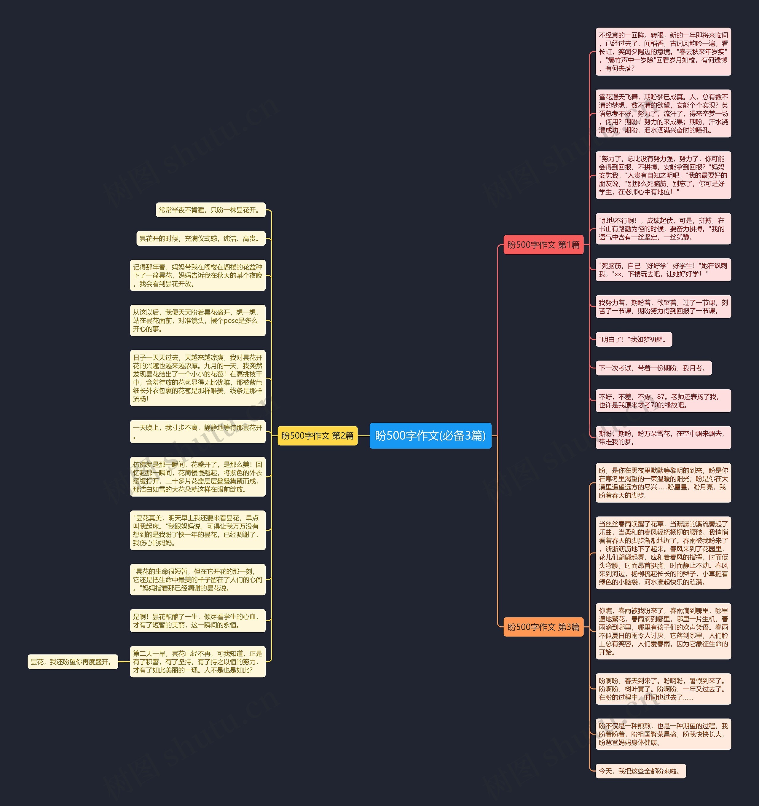 盼500字作文(必备3篇)思维导图
