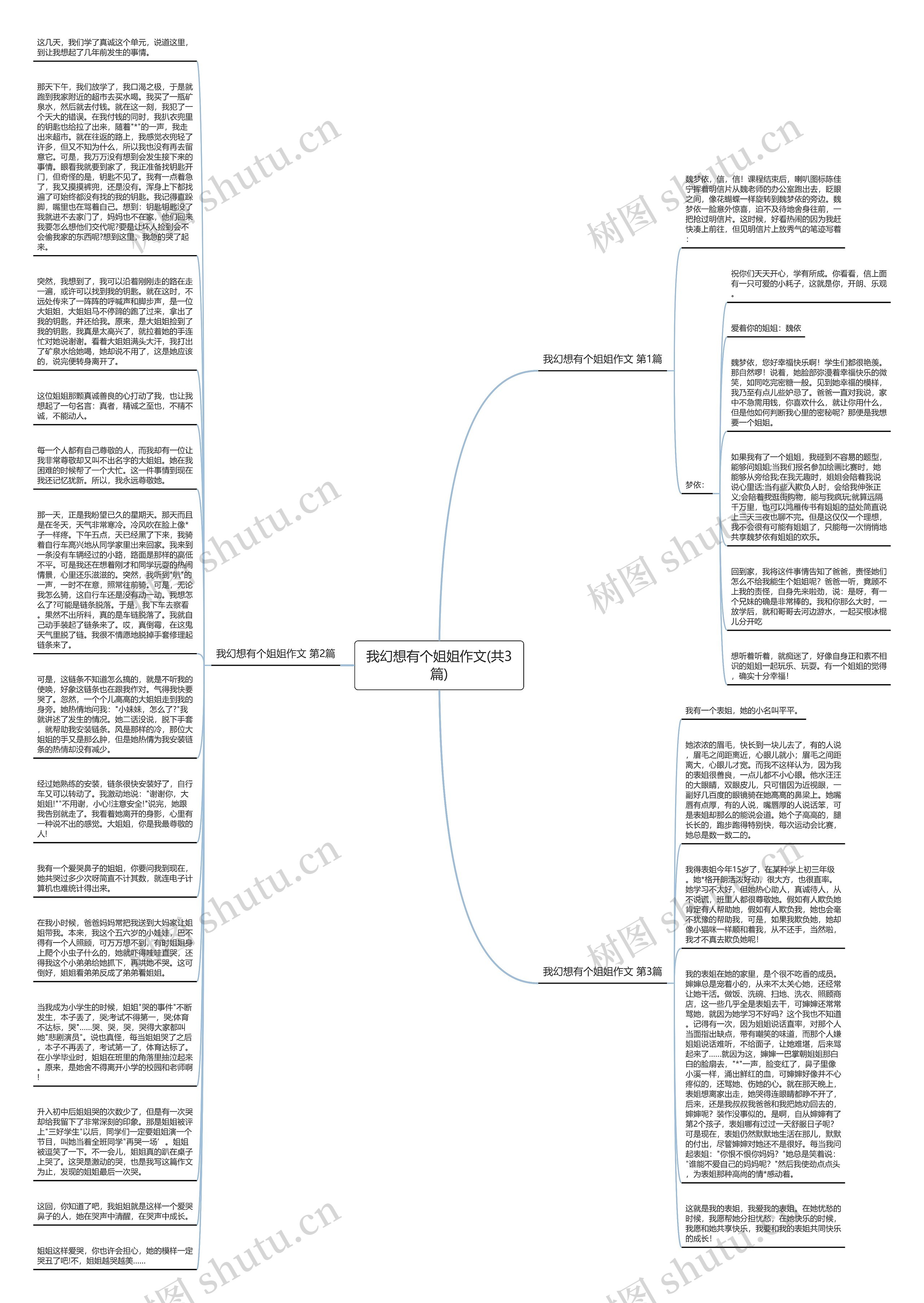 我幻想有个姐姐作文(共3篇)思维导图