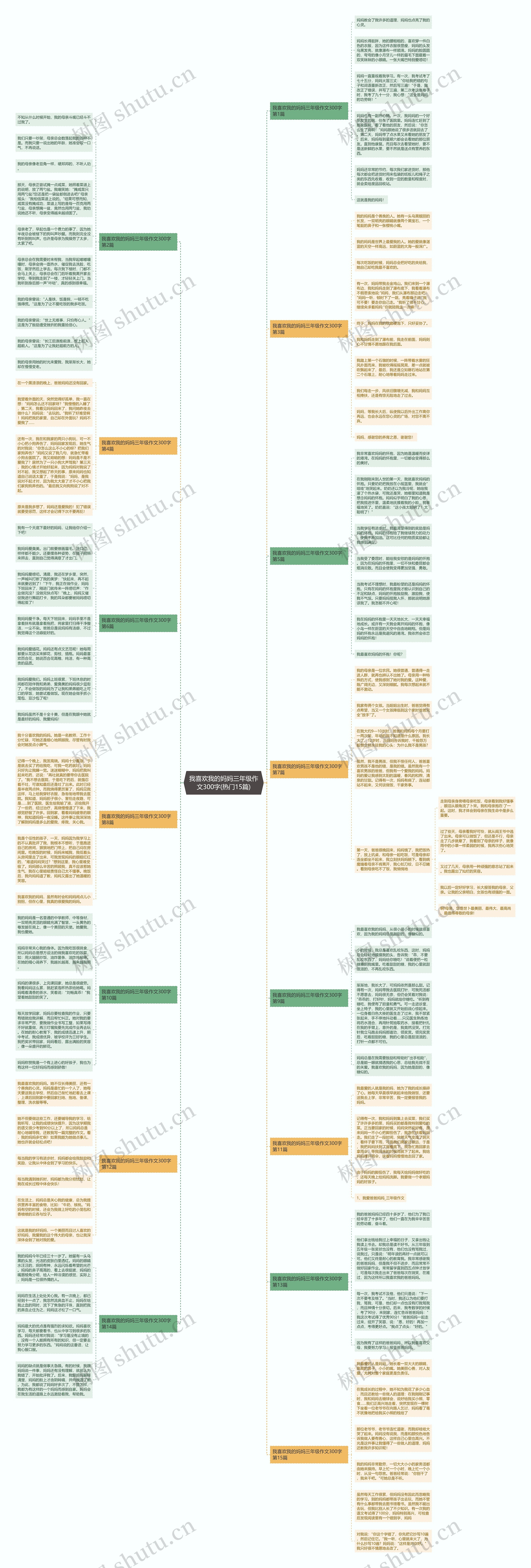 我喜欢我的妈妈三年级作文300字(热门15篇)思维导图