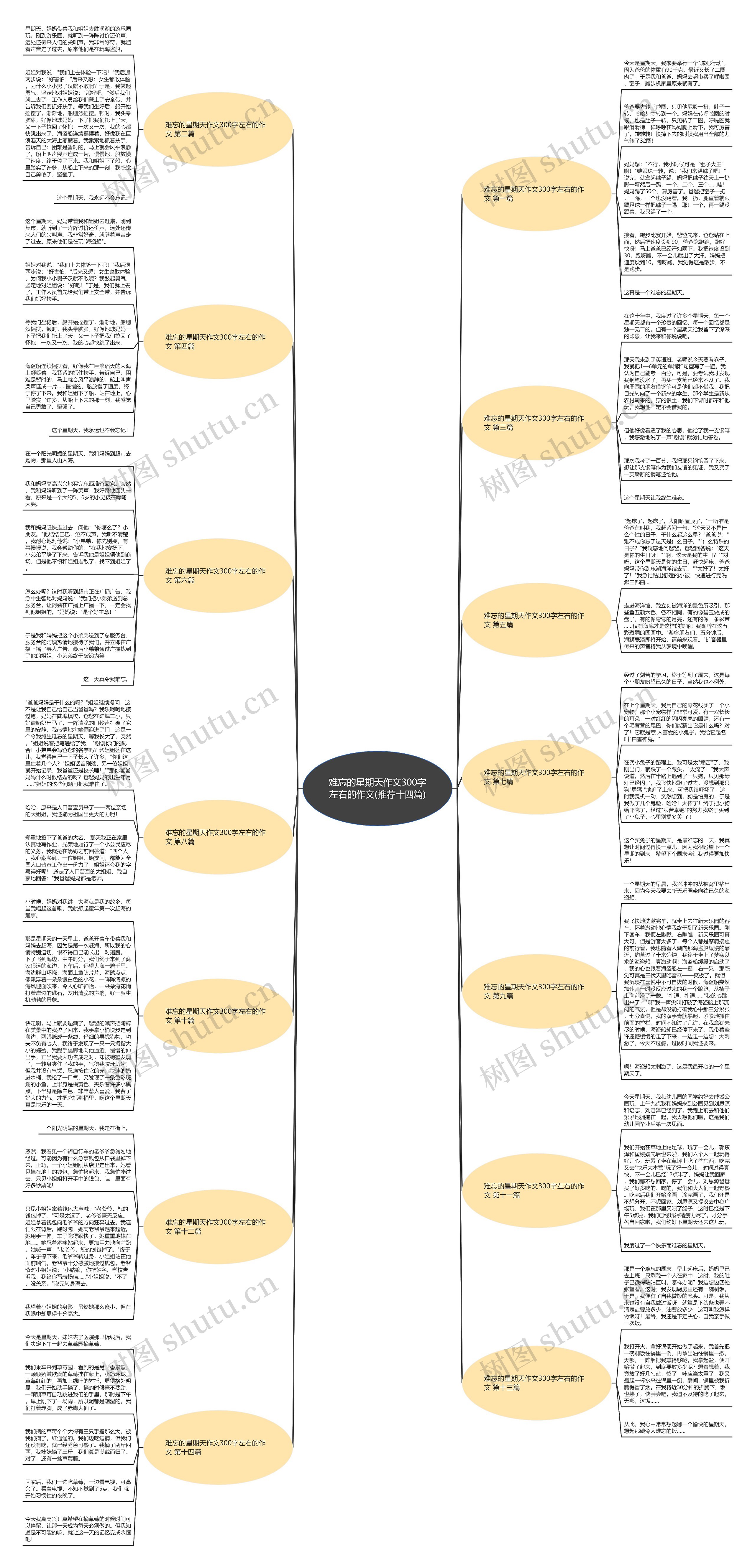 难忘的星期天作文300字左右的作文(推荐十四篇)思维导图