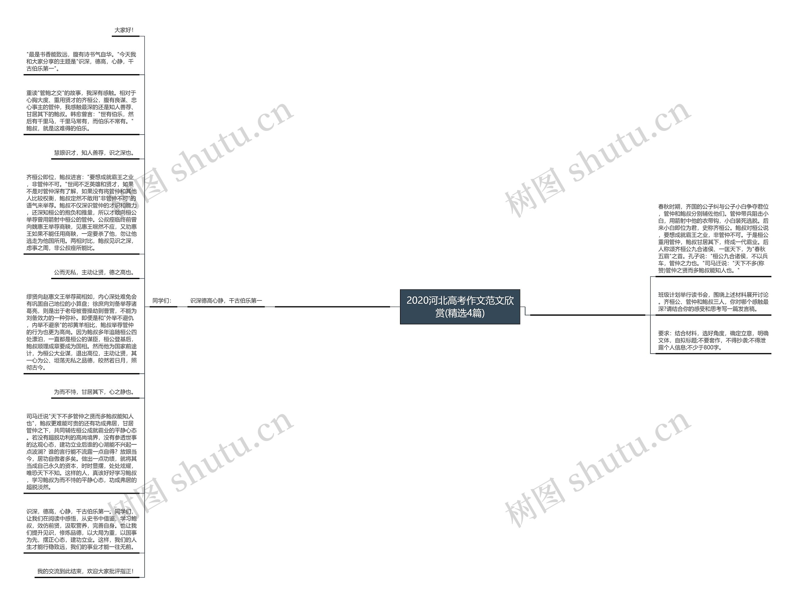 2020河北高考作文范文欣赏(精选4篇)思维导图