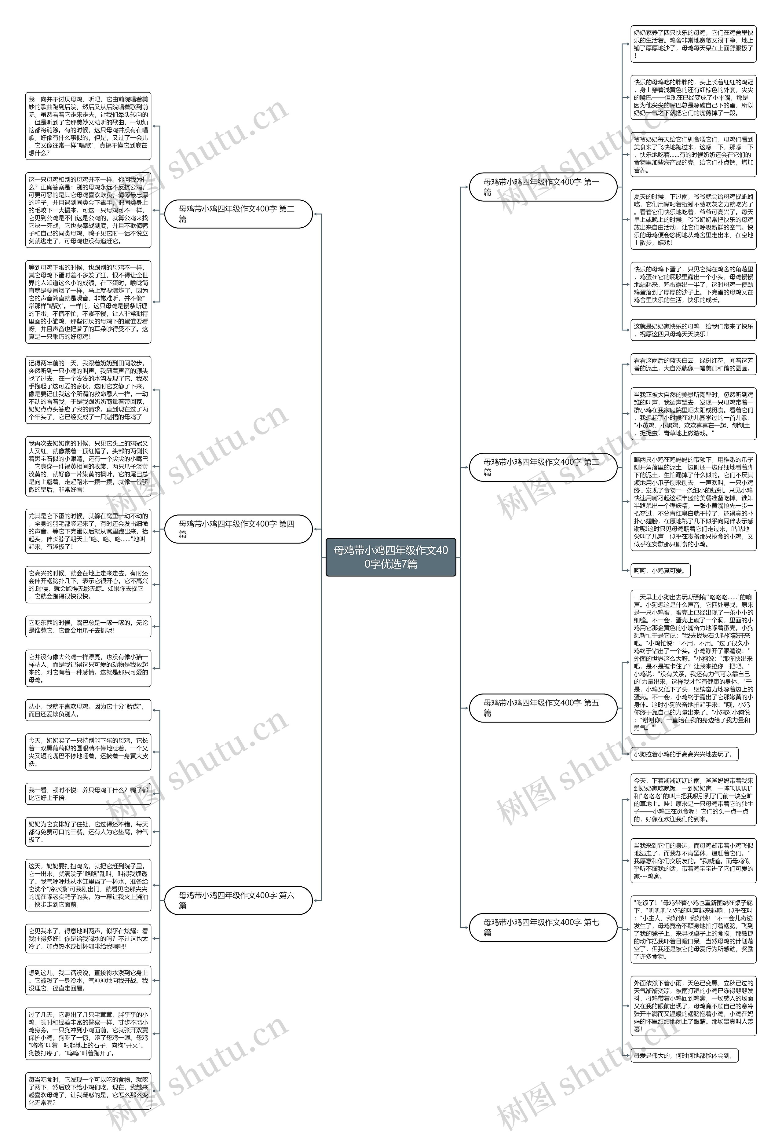 母鸡带小鸡四年级作文400字优选7篇思维导图