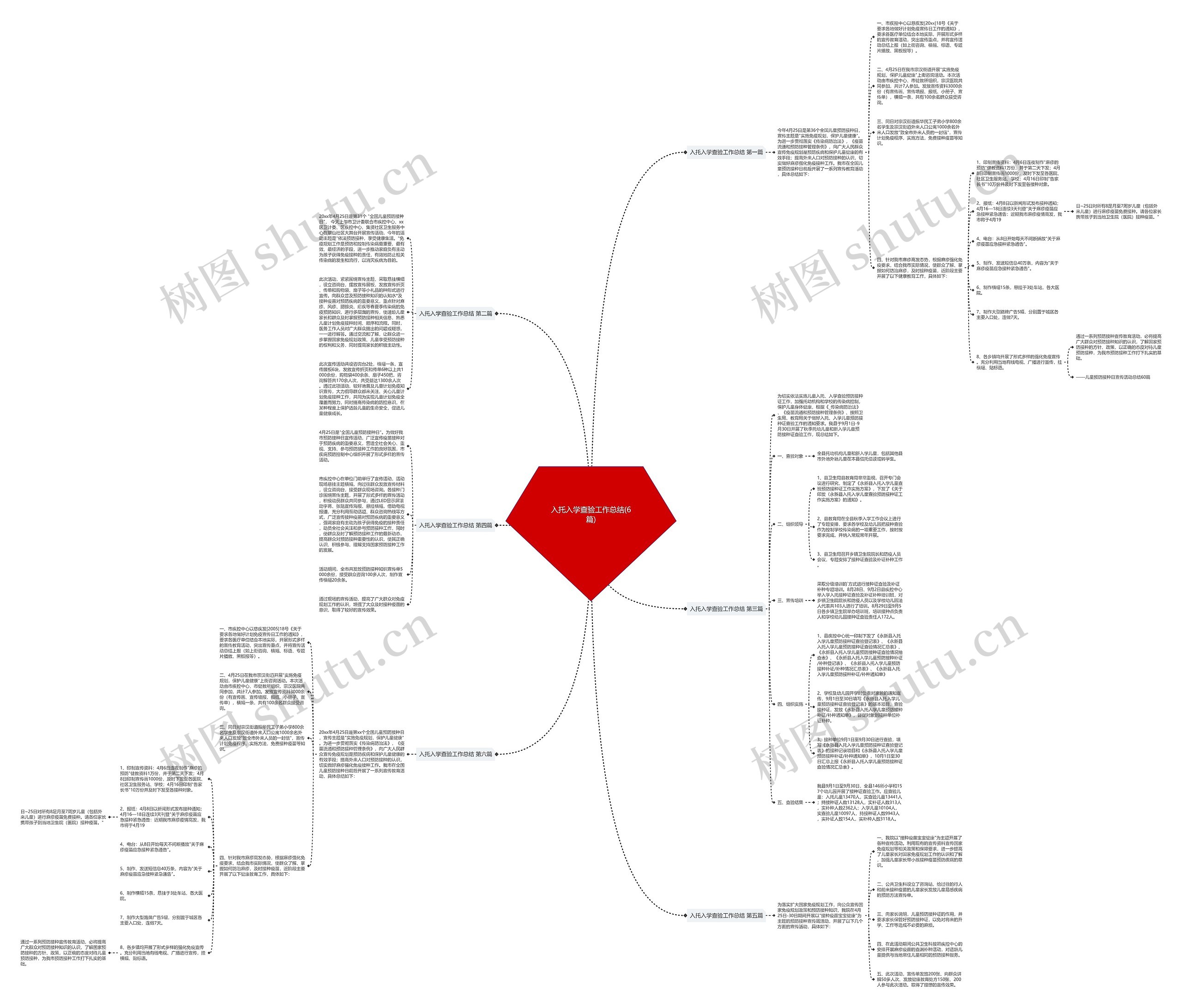 入托入学查验工作总结(6篇)思维导图