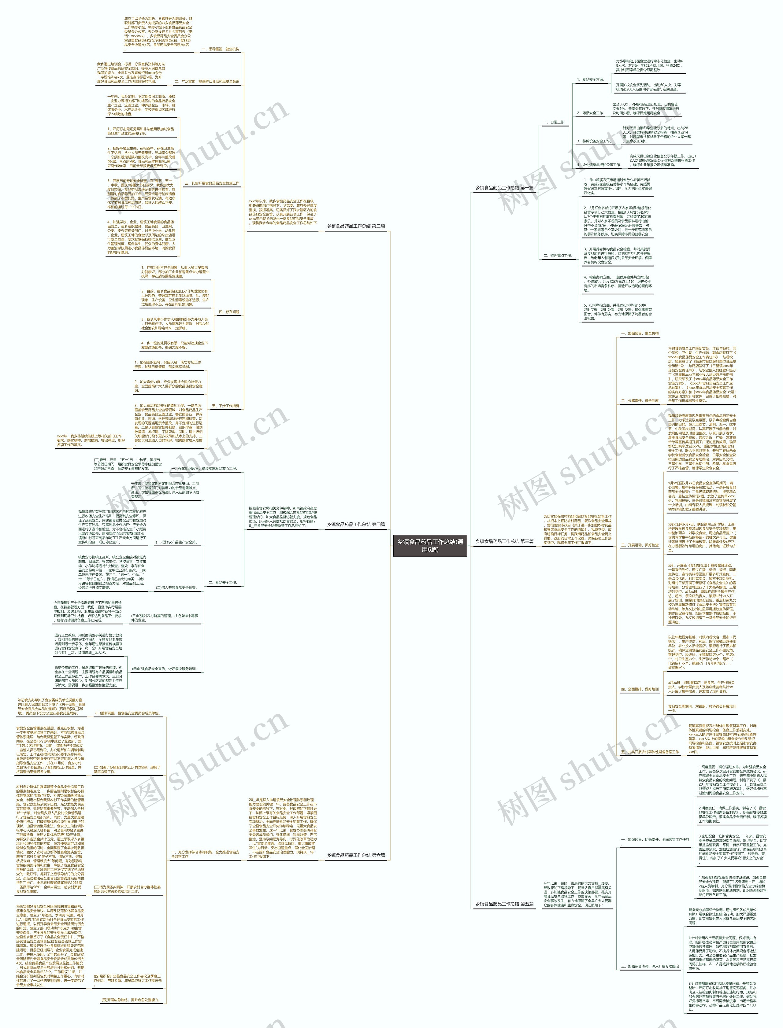 乡镇食品药品工作总结(通用6篇)思维导图
