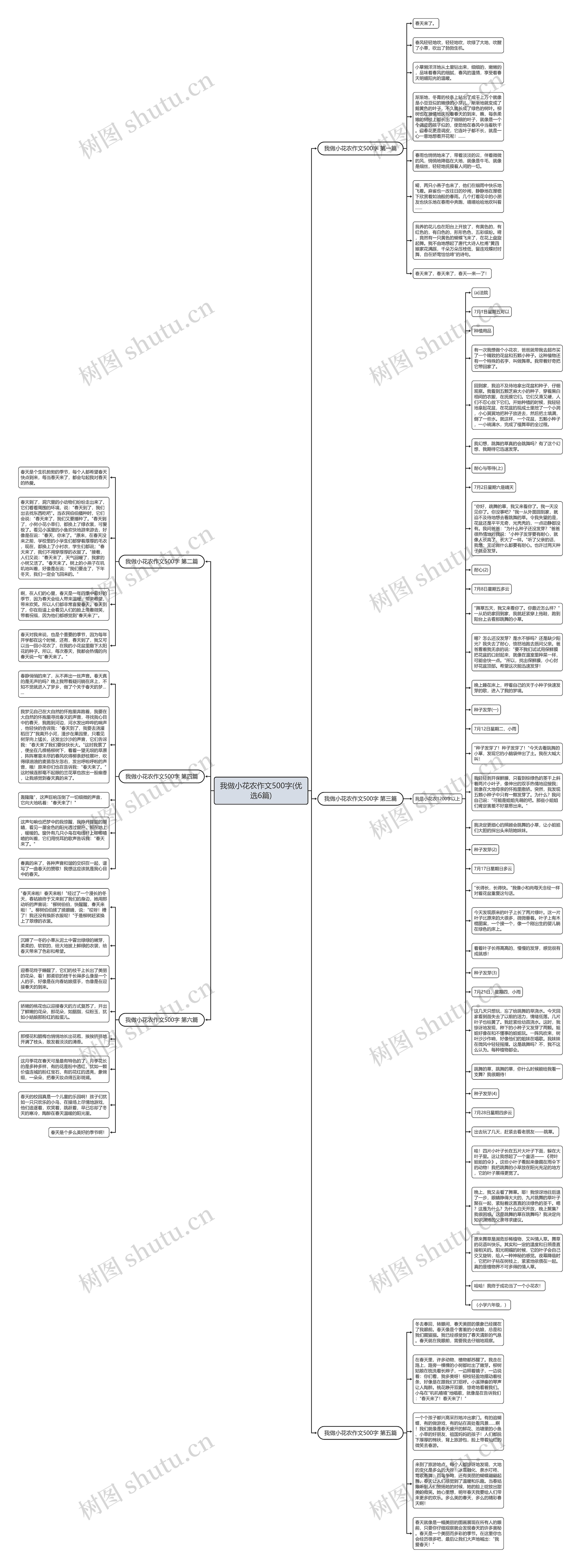 我做小花农作文500字(优选6篇)思维导图