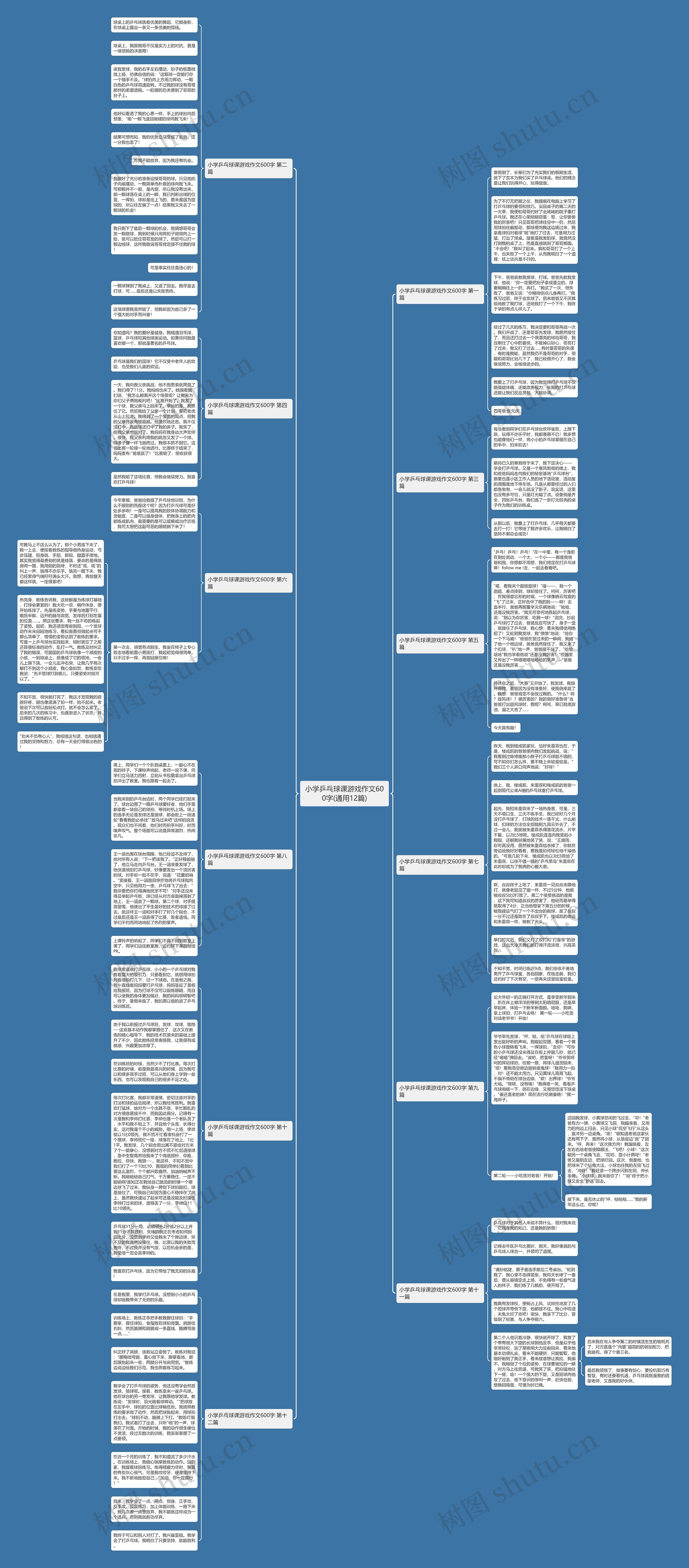 小学乒乓球课游戏作文600字(通用12篇)思维导图