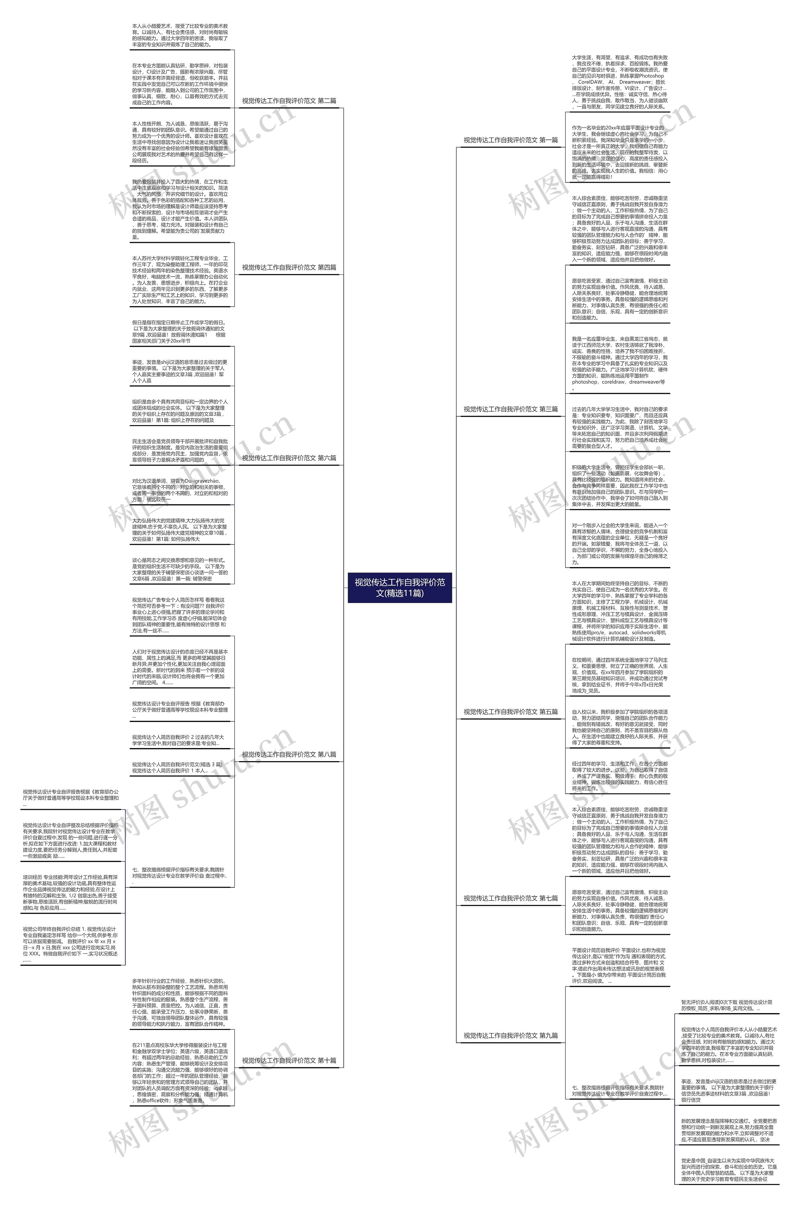 视觉传达工作自我评价范文(精选11篇)思维导图