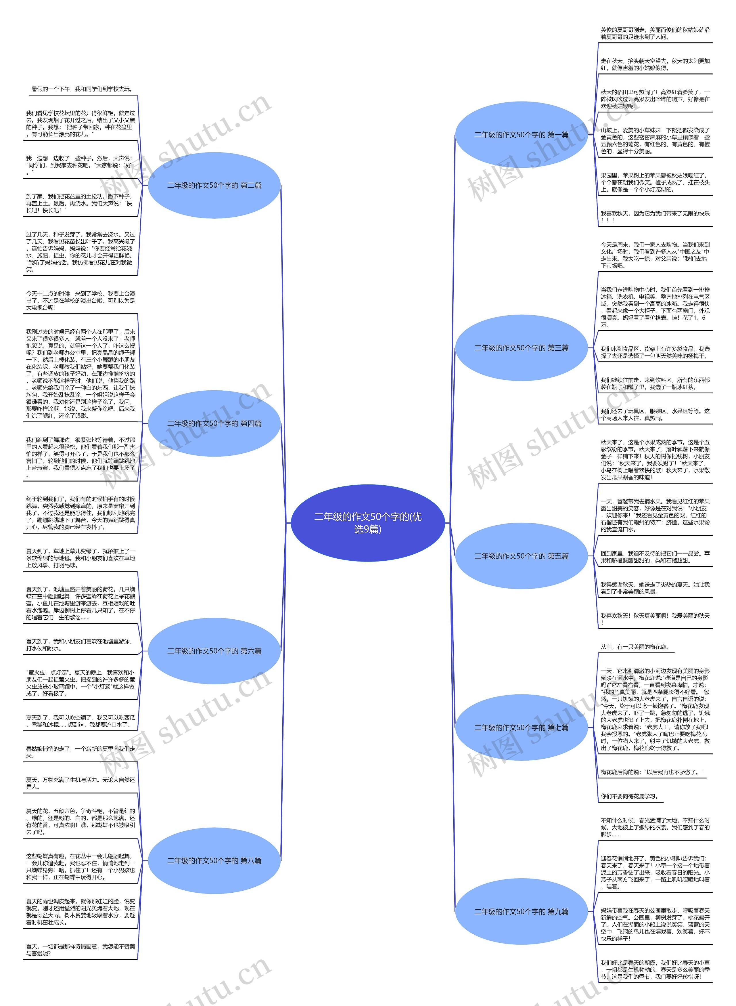 二年级的作文50个字的(优选9篇)思维导图