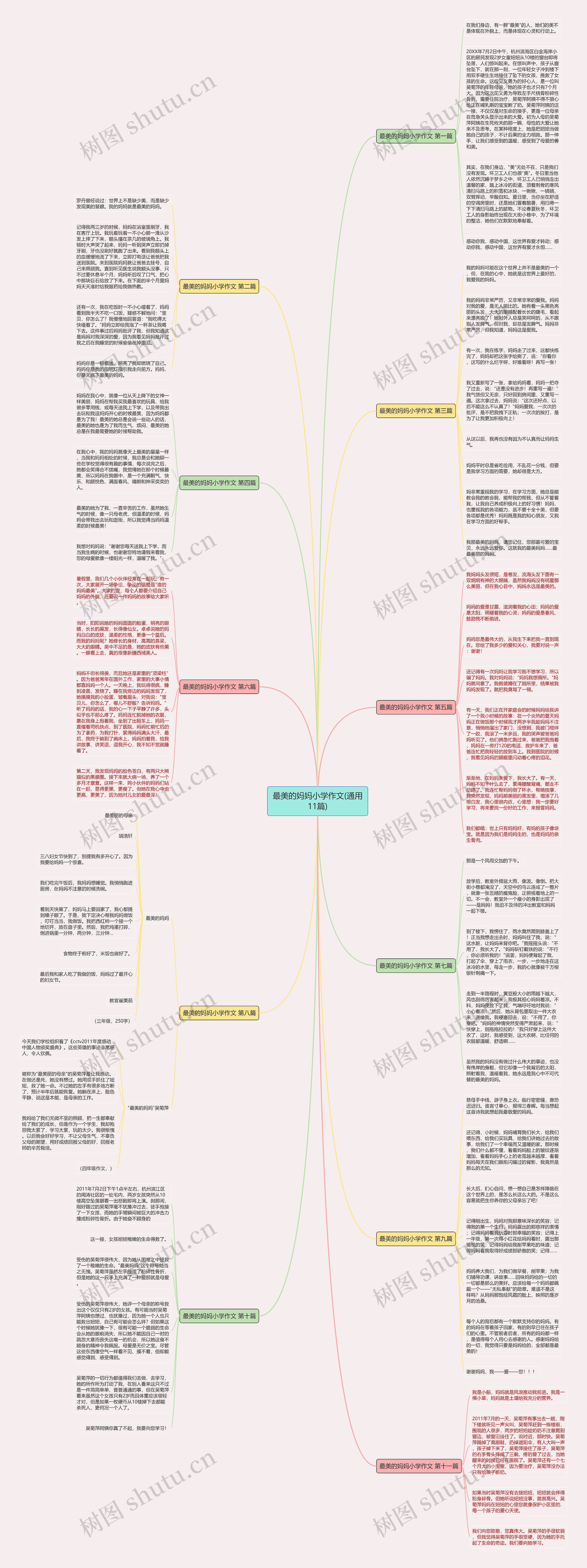 最美的妈妈小学作文(通用11篇)思维导图