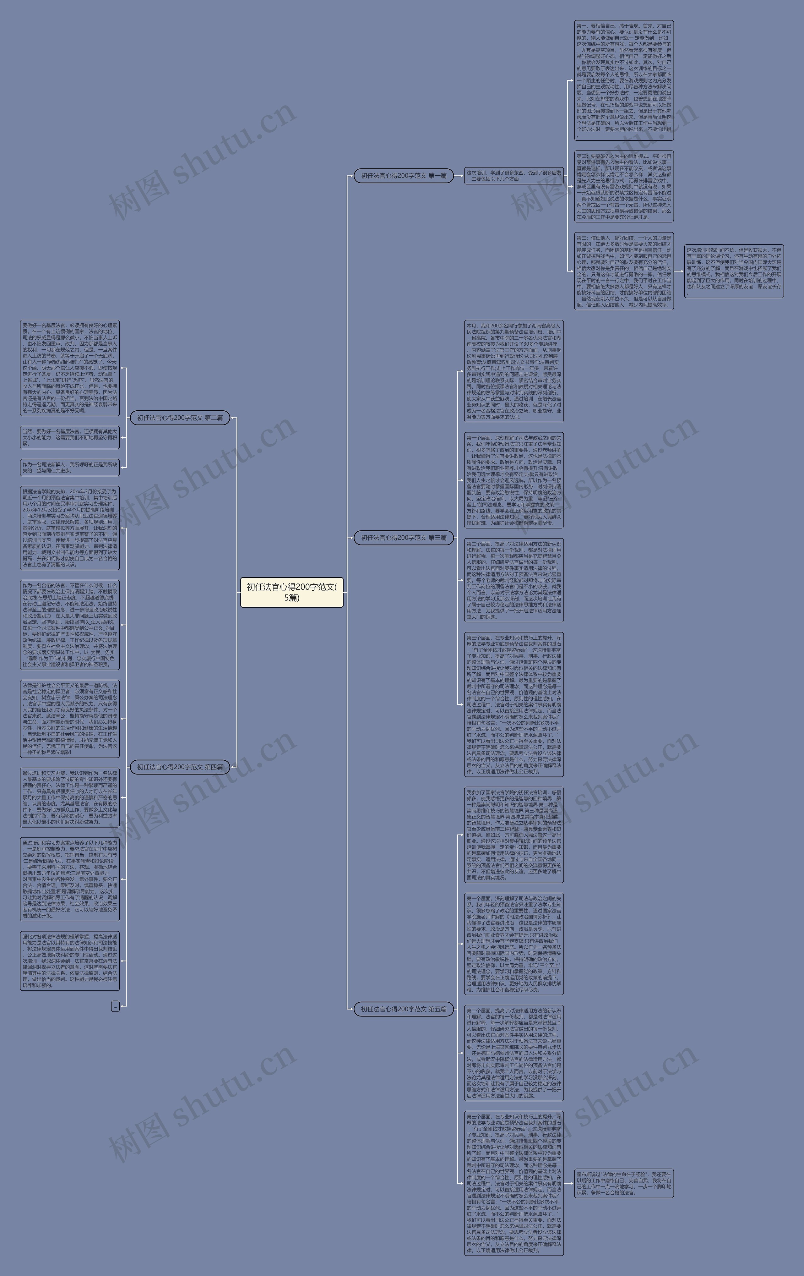 初任法官心得200字范文(5篇)思维导图