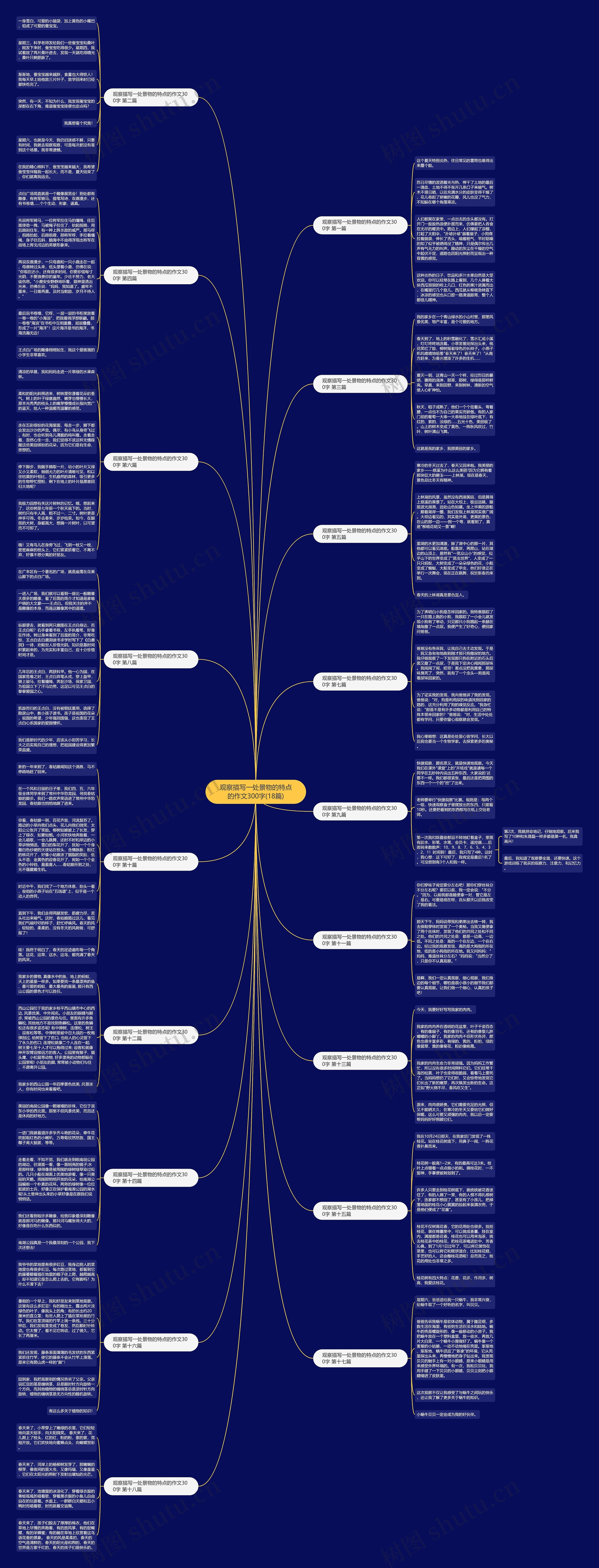 观察描写一处景物的特点的作文300字(18篇)思维导图