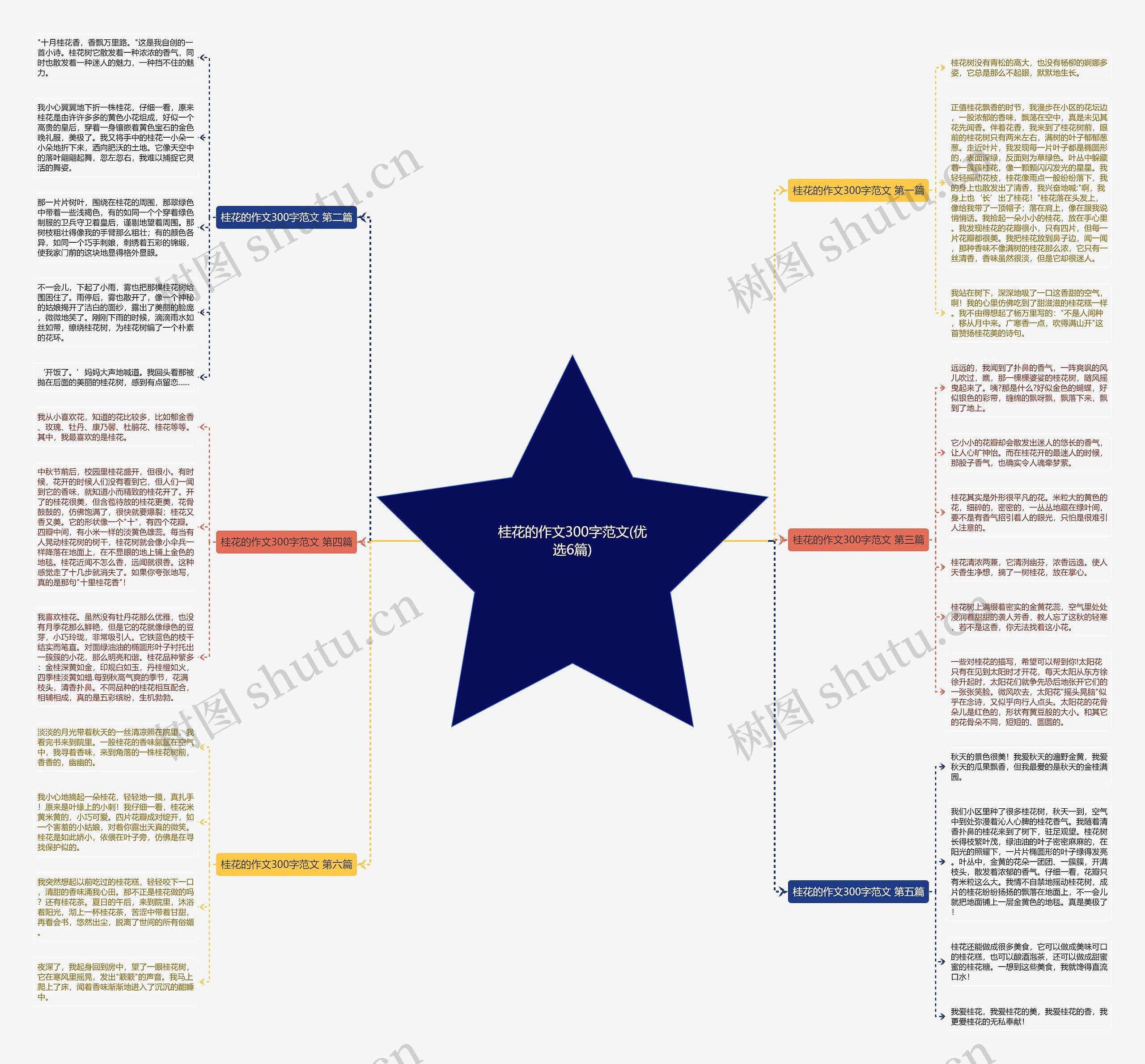 桂花的作文300字范文(优选6篇)思维导图