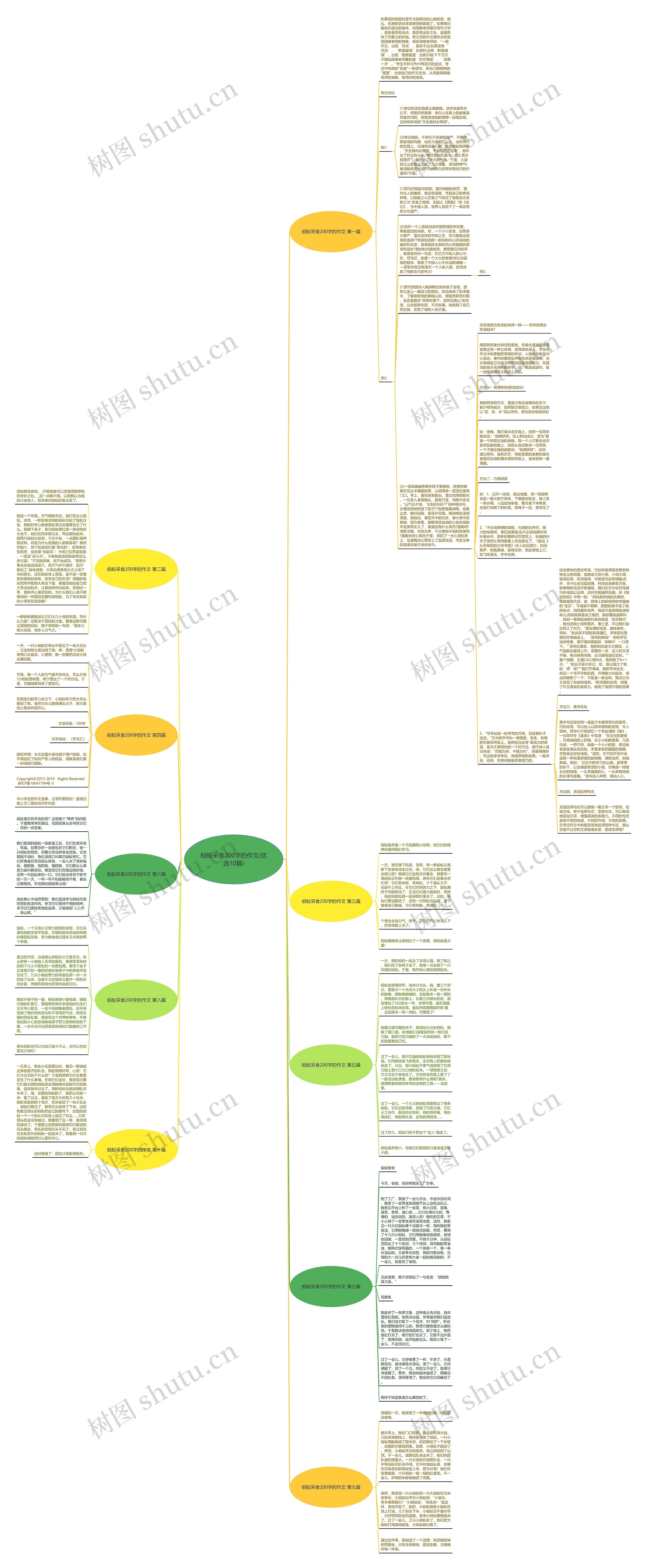 蚂蚁采食200字的作文(优选10篇)思维导图