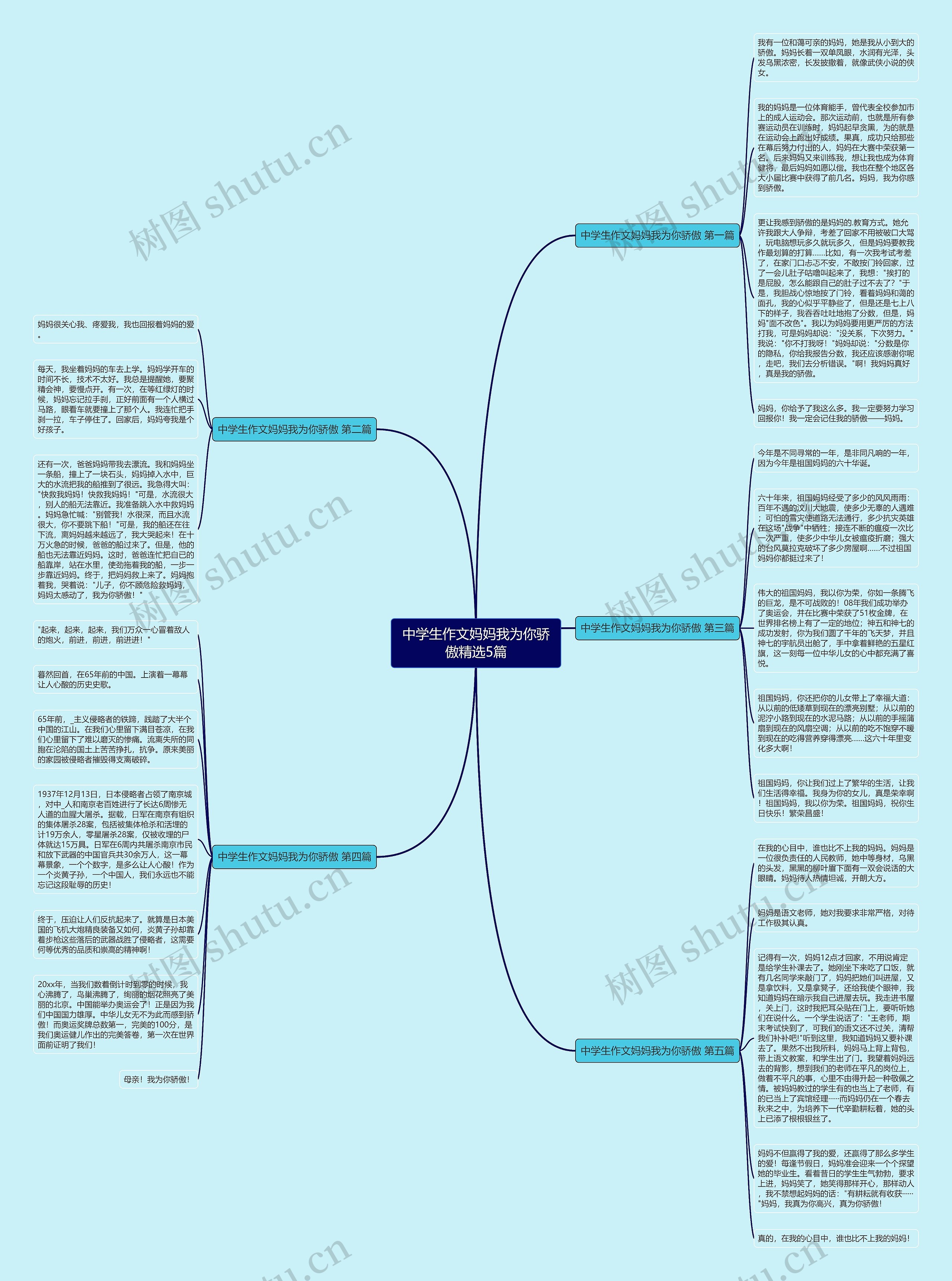 中学生作文妈妈我为你骄傲精选5篇思维导图