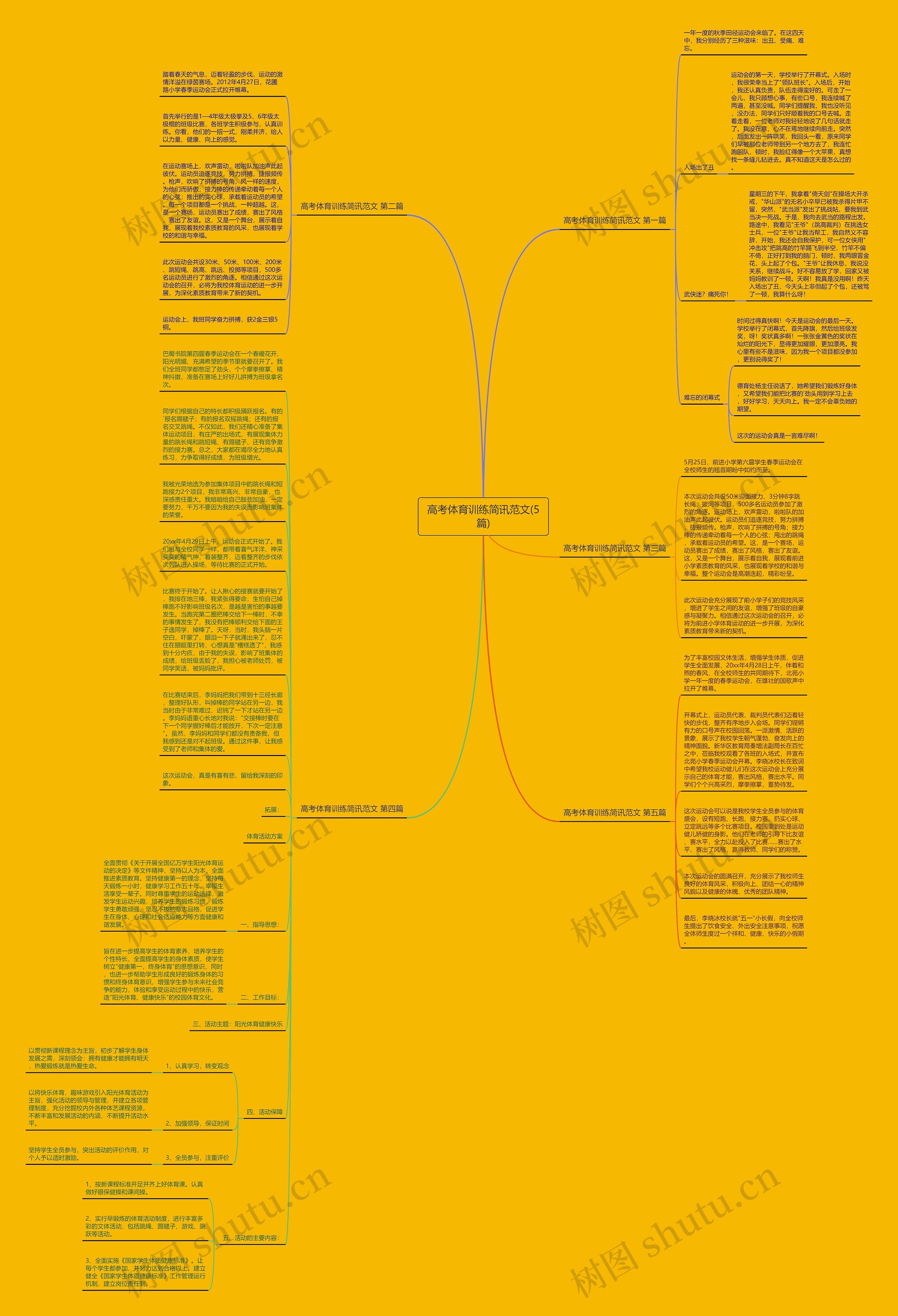 高考体育训练简讯范文(5篇)思维导图