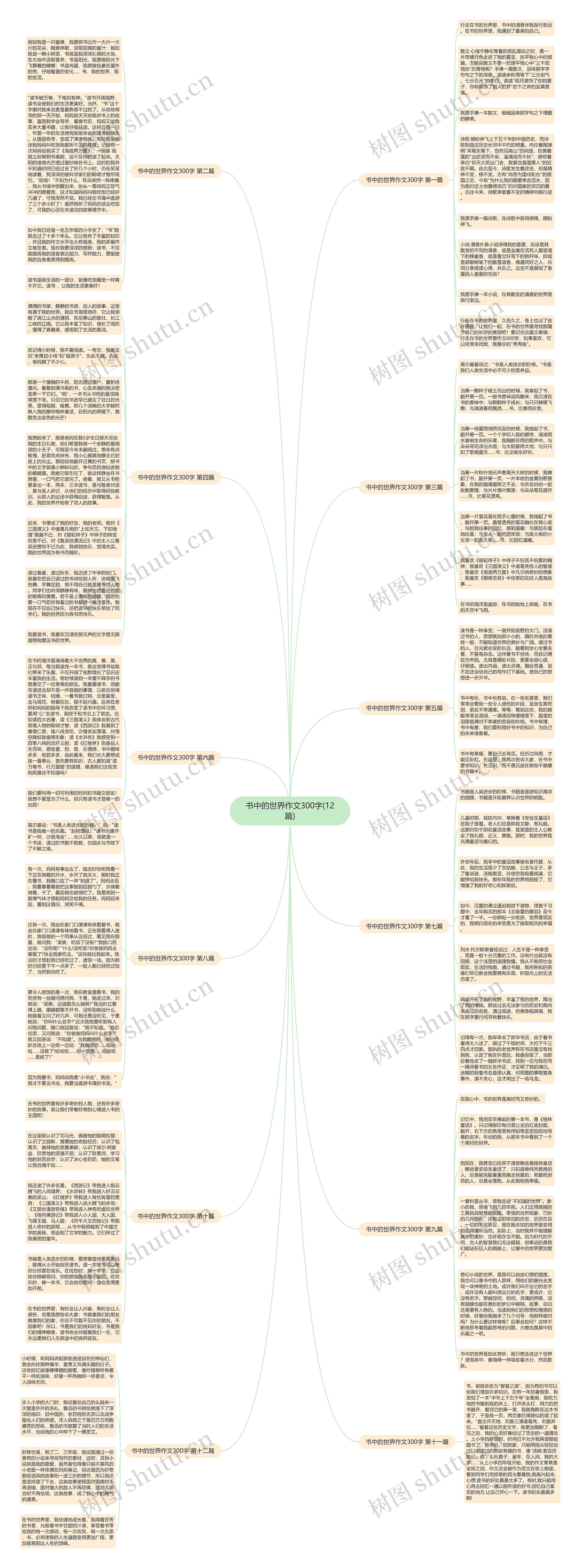 书中的世界作文300字(12篇)思维导图