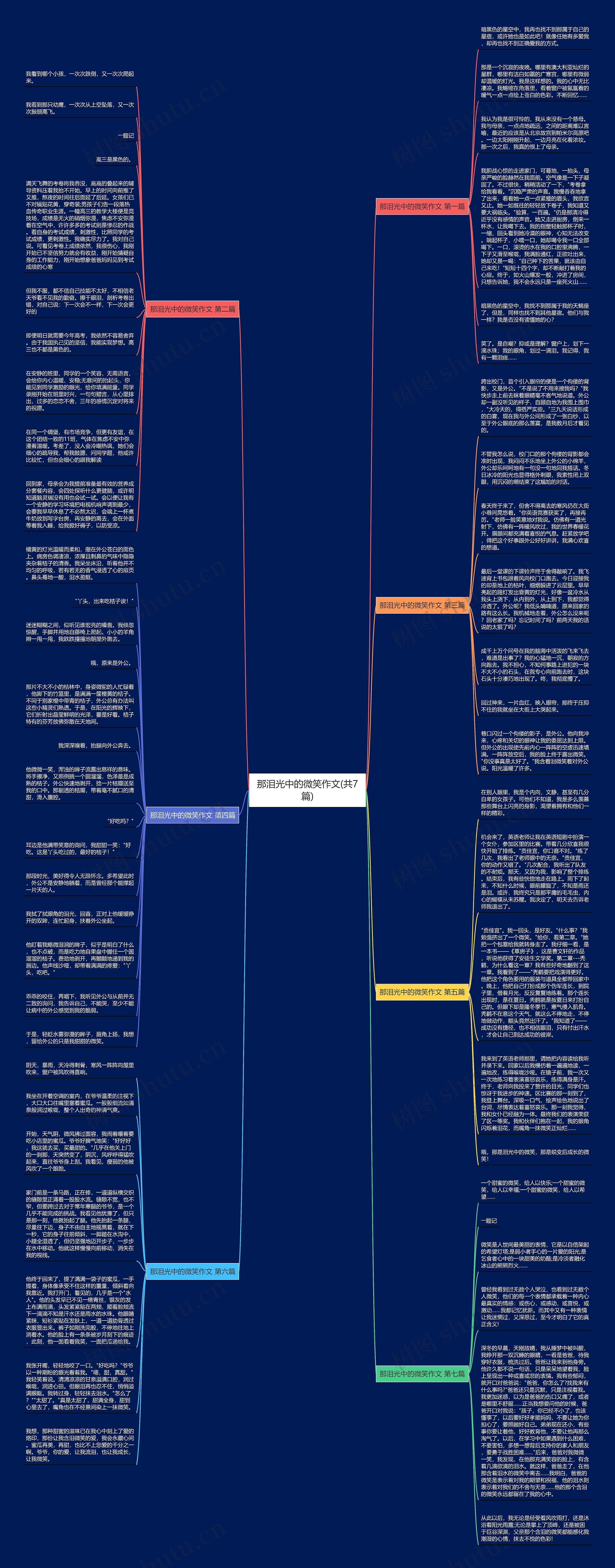 那泪光中的微笑作文(共7篇)思维导图