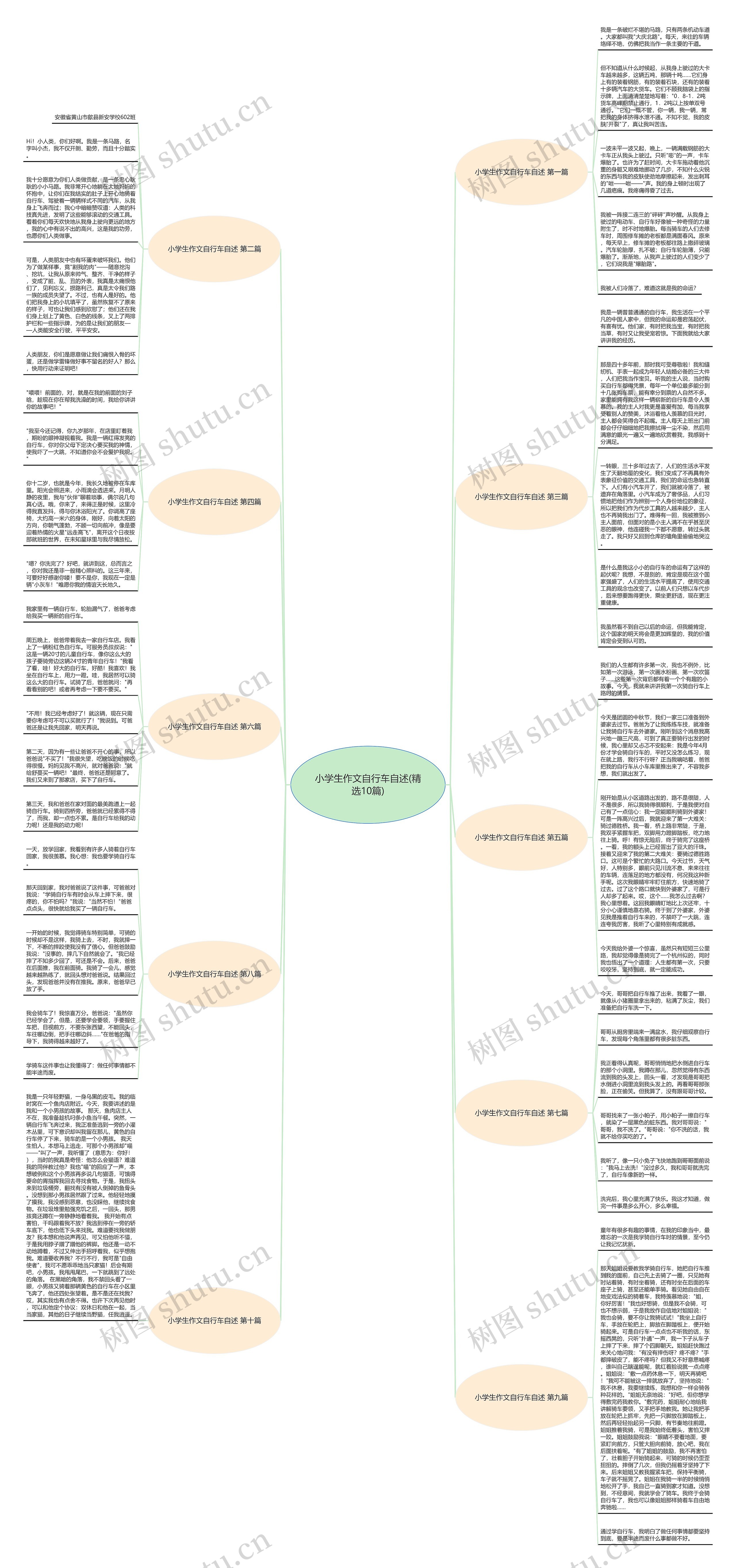 小学生作文自行车自述(精选10篇)思维导图