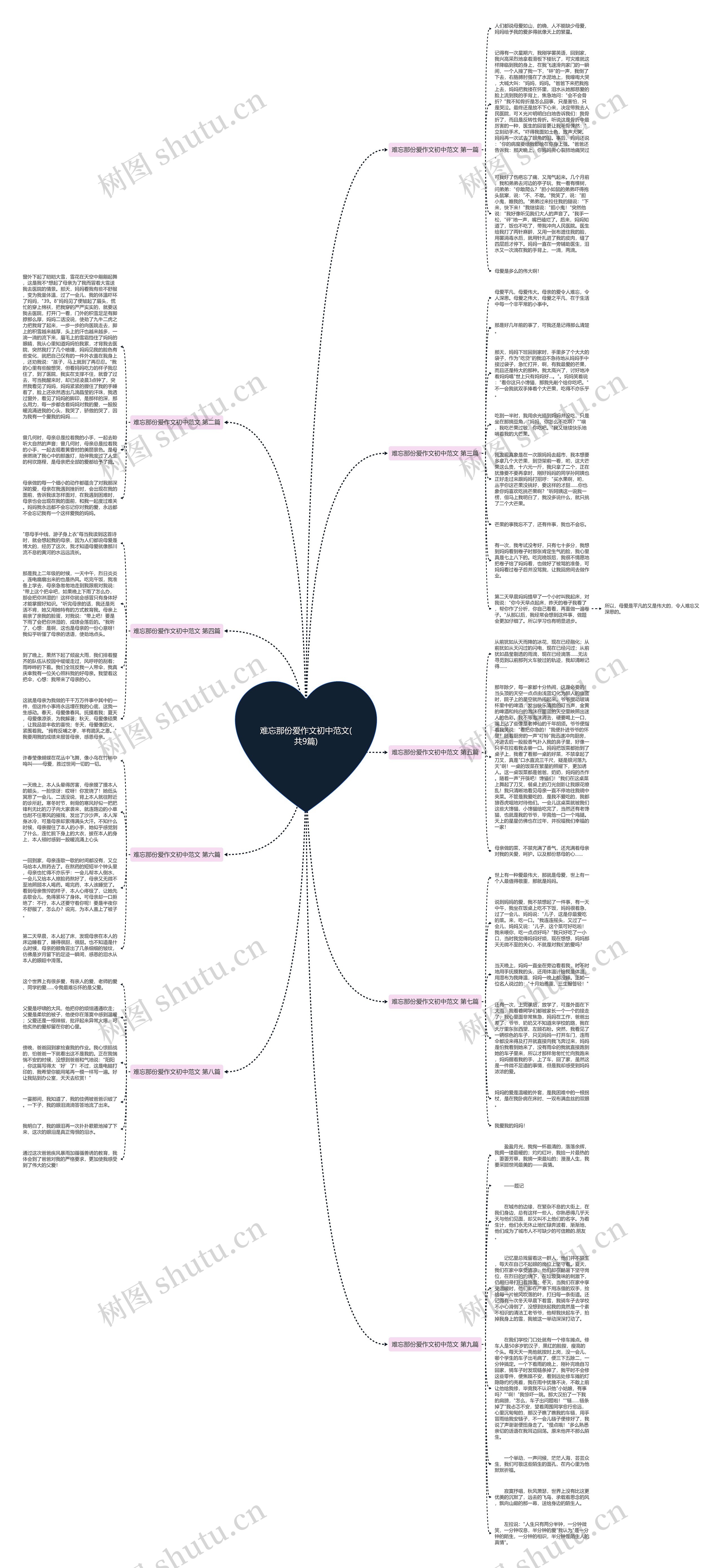 难忘那份爱作文初中范文(共9篇)思维导图