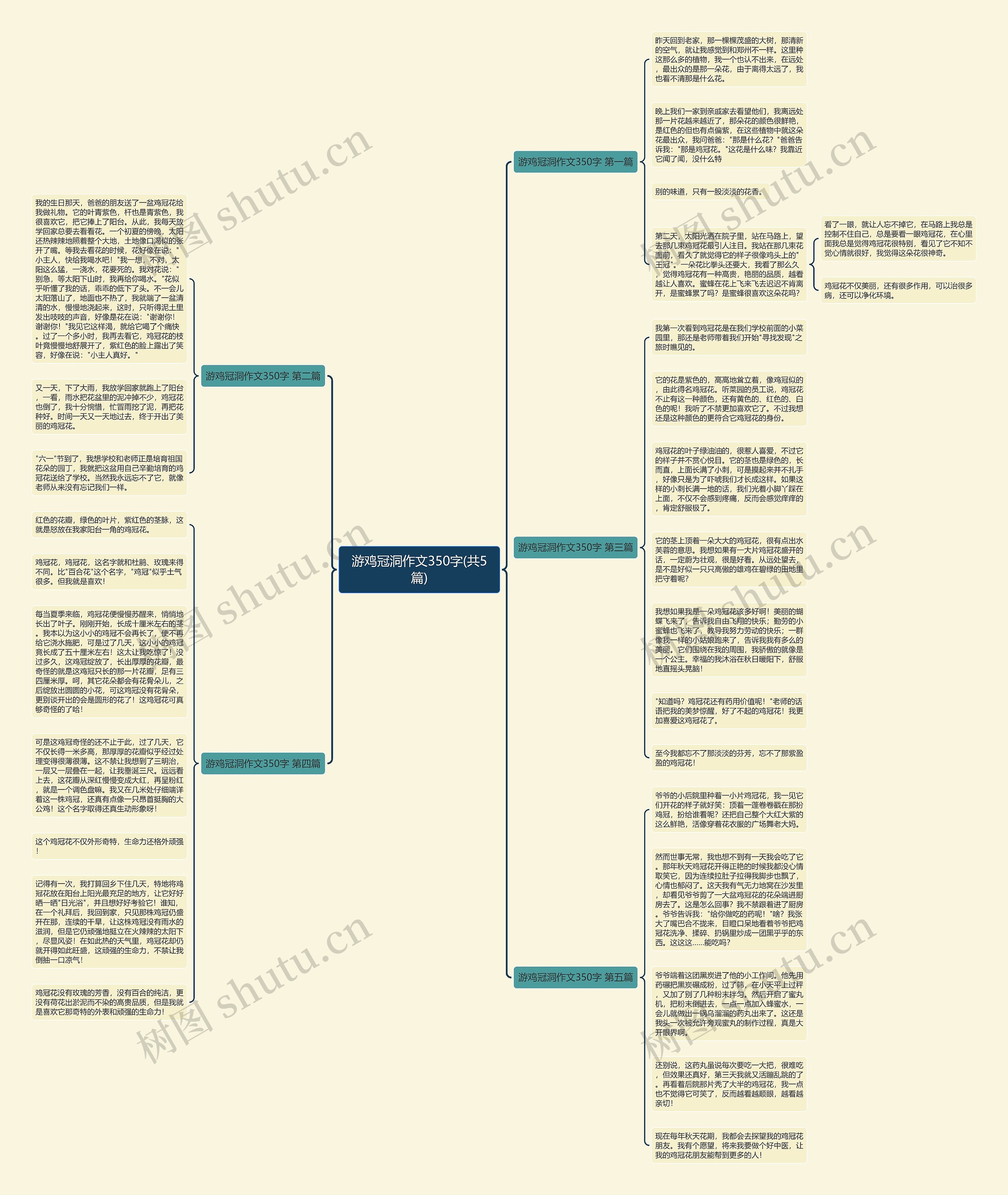 游鸡冠洞作文350字(共5篇)思维导图