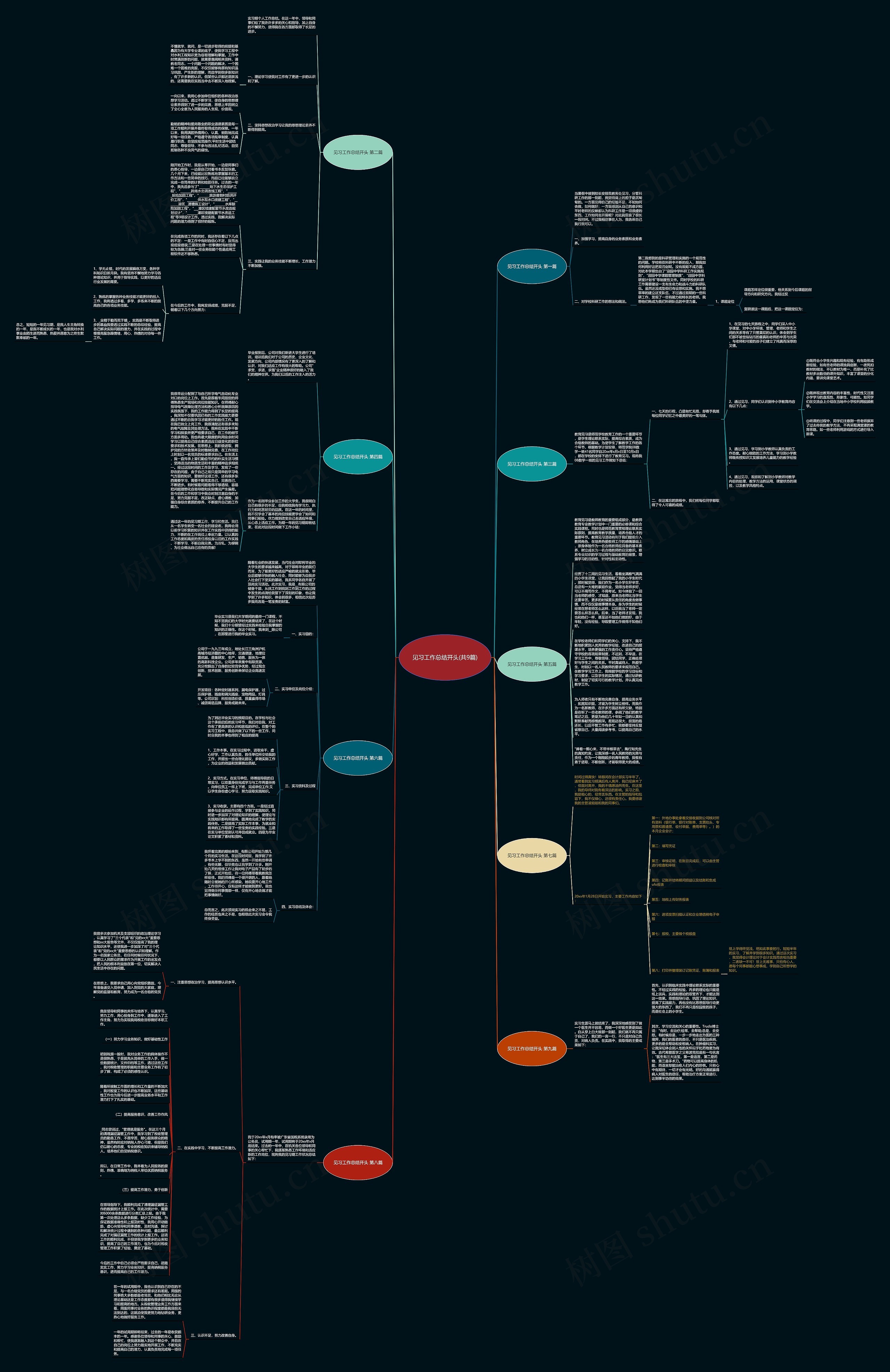 见习工作总结开头(共9篇)思维导图