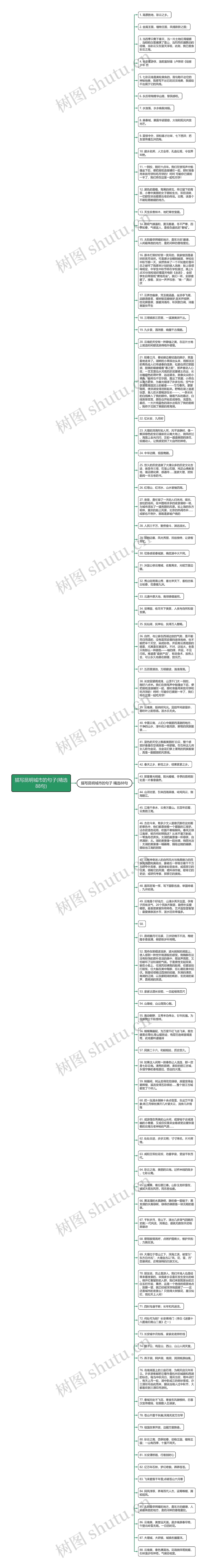 描写昆明城市的句子(精选88句)思维导图