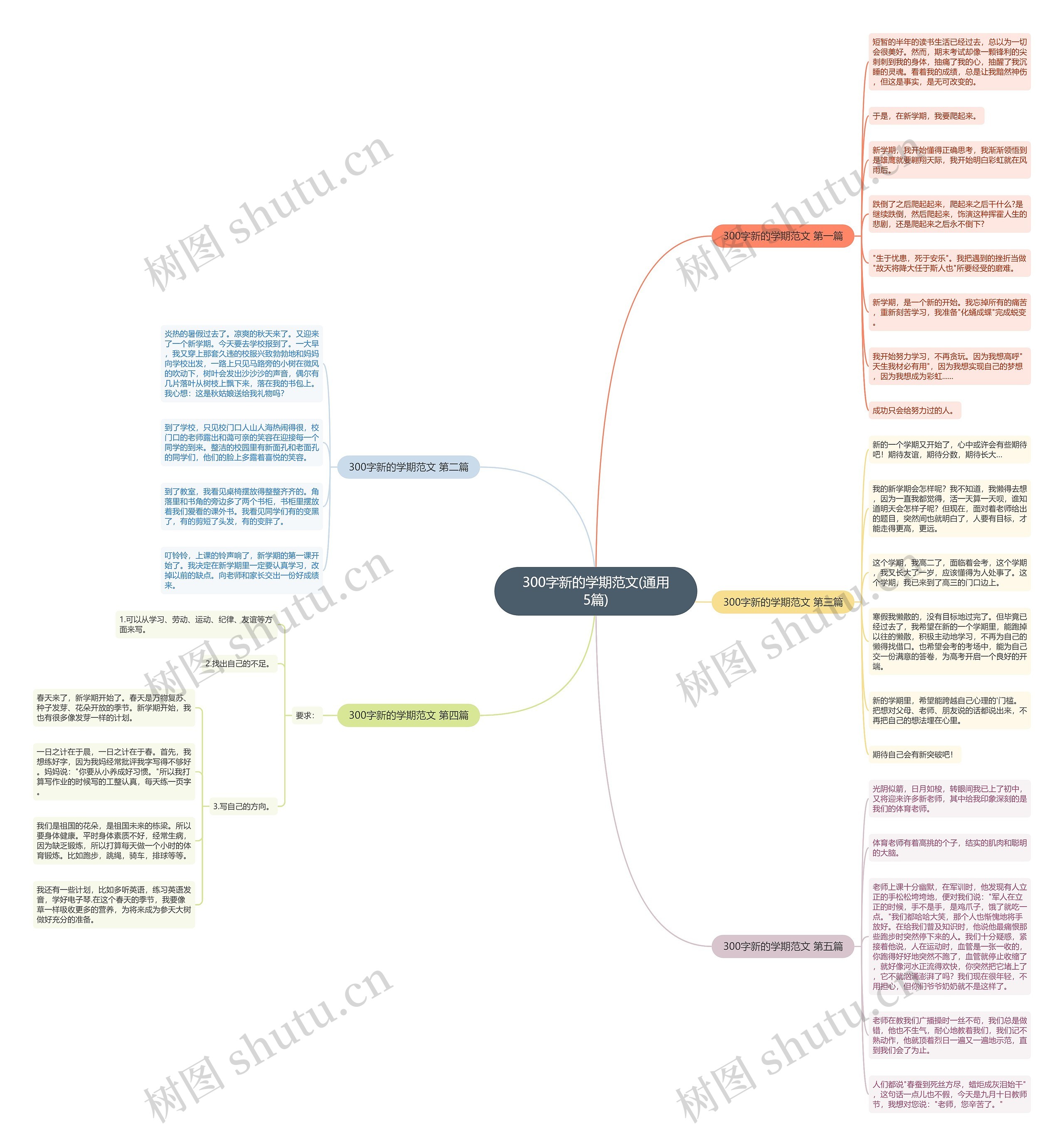 300字新的学期范文(通用5篇)思维导图